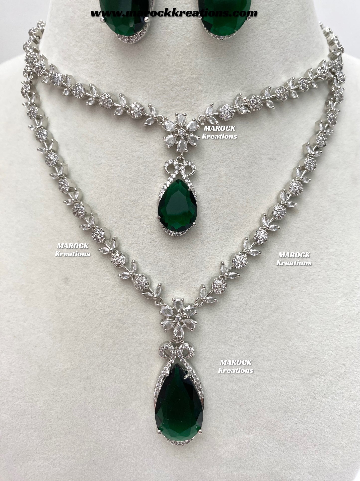 Lauren Silver American Diamond Necklace set