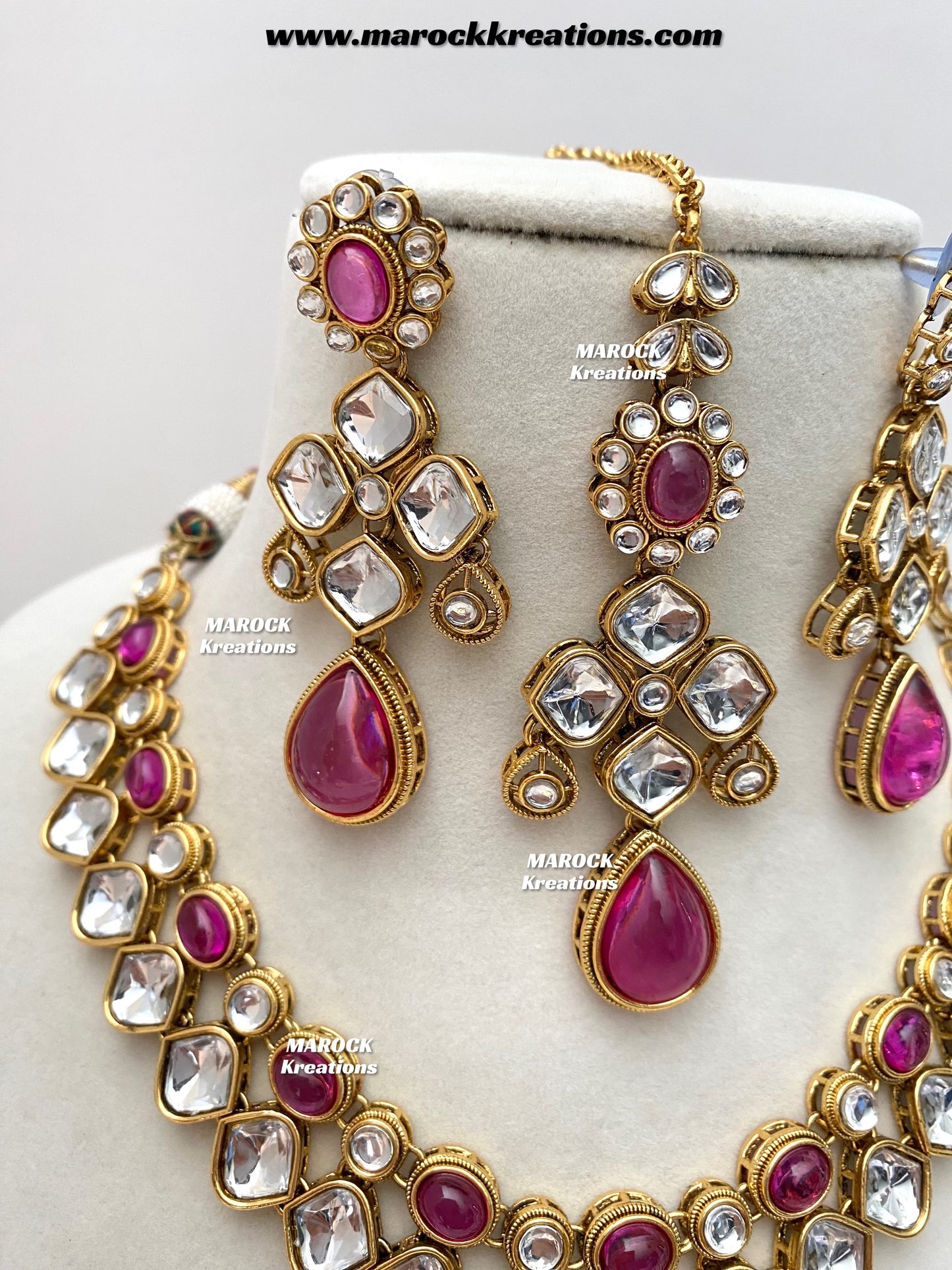 Romana Premium Quality Kundan Statement Necklace set
