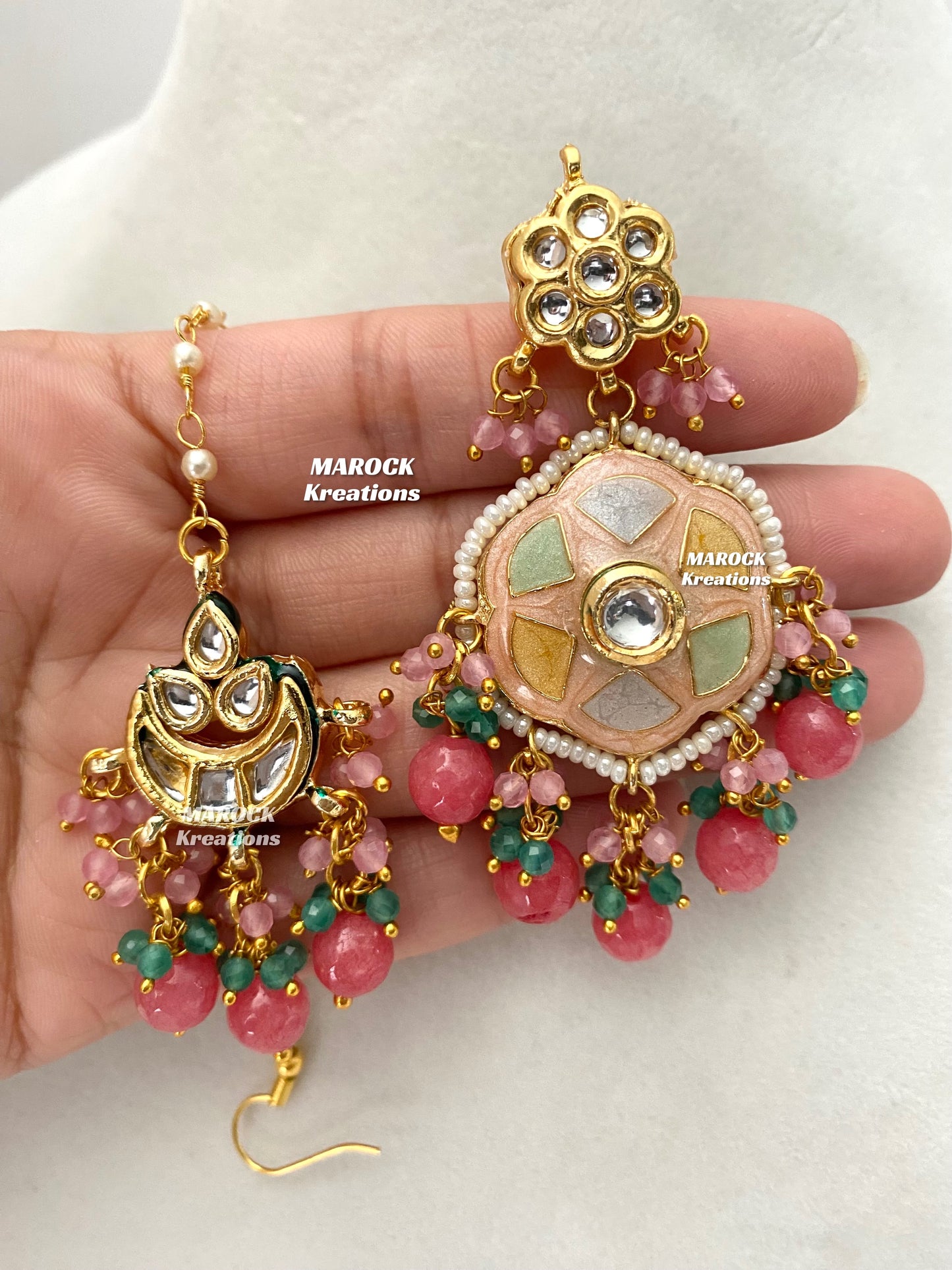 Rimsha Premium Quality Kundan Meenakari Statement Choker set