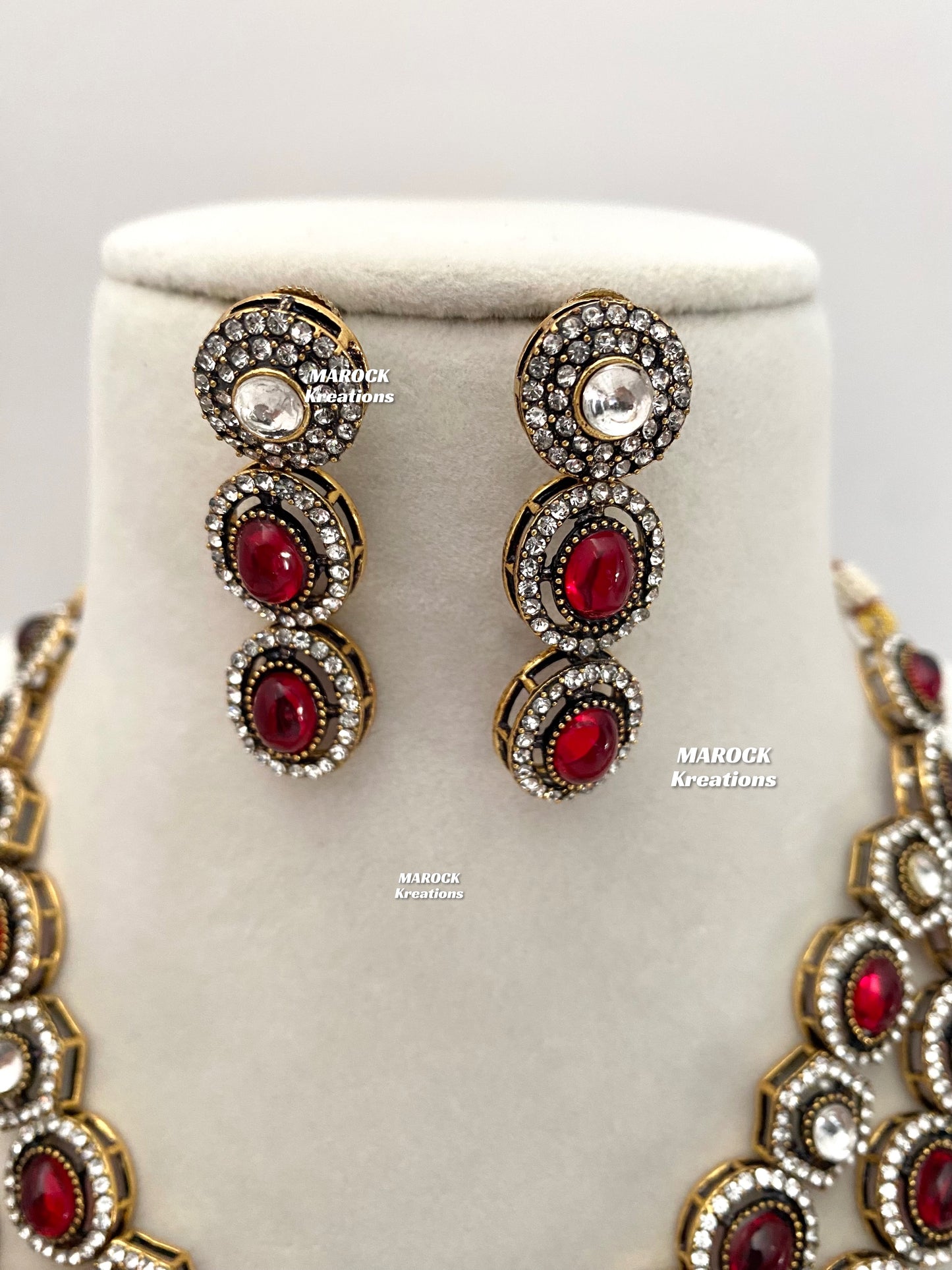 Sheenam Victorian Kundan Double layer Necklace set