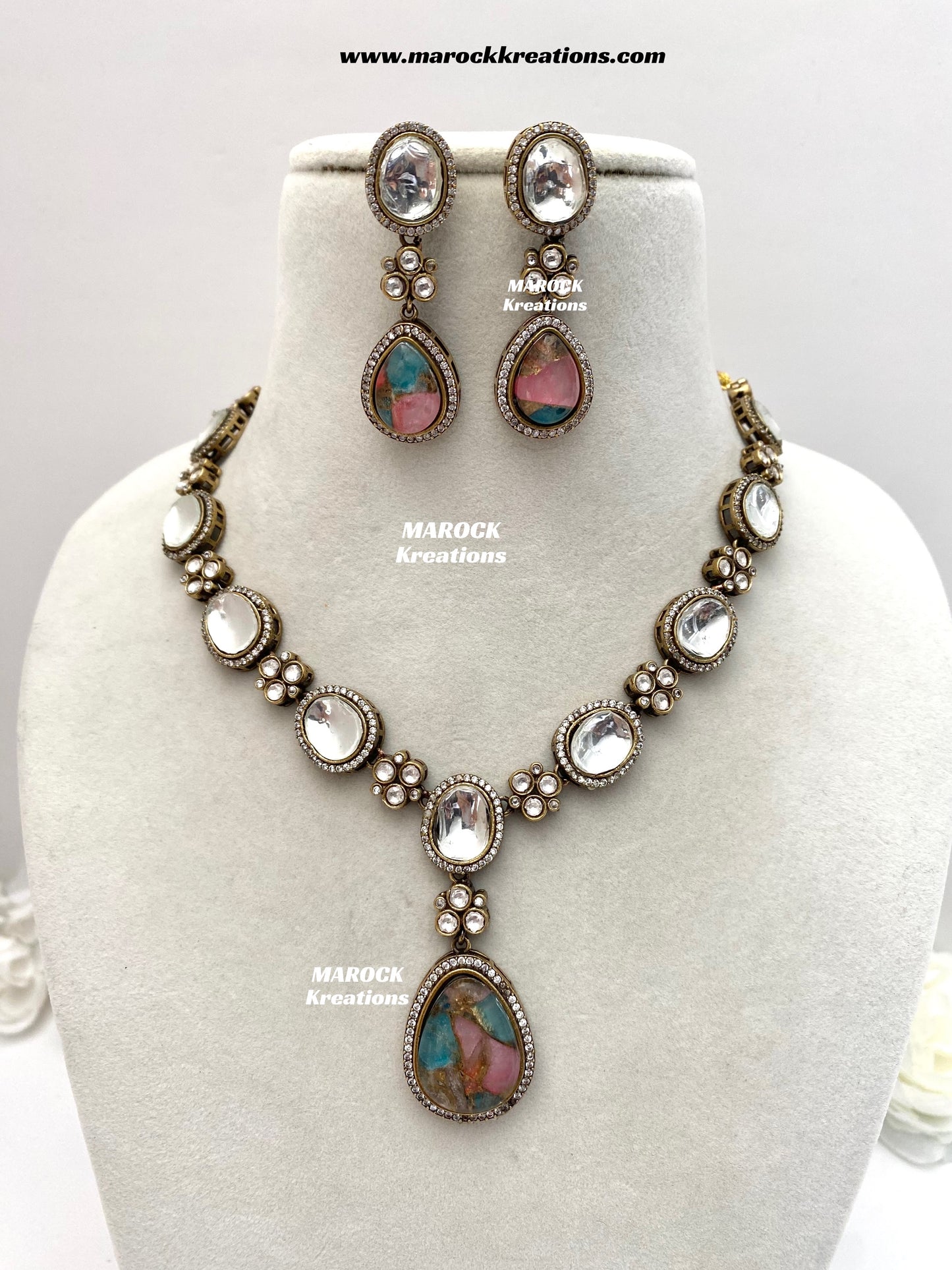 Sanjida Tyani inspired Victorian Kundan Statement Necklace set