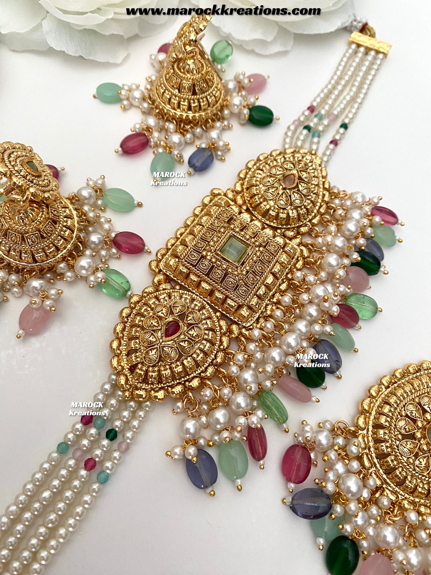 Asna Premium Quality Gold Plated statement choker set