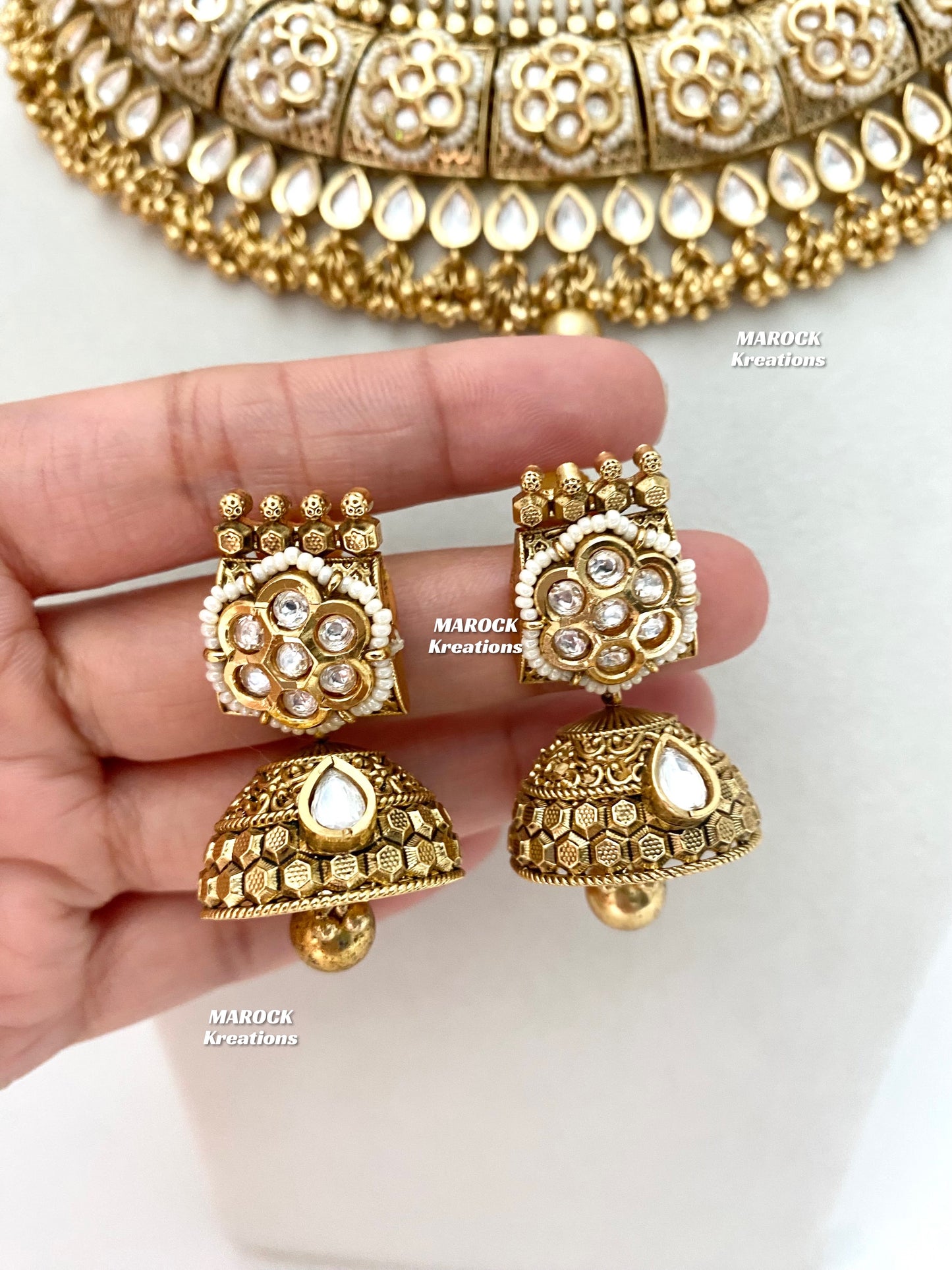 Ishita Tyani inspired gold plated Kundan exclusive Necklace set