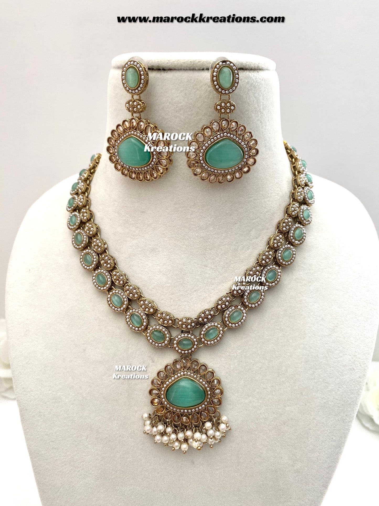 Nadira Kundan Polki double layer Necklace set