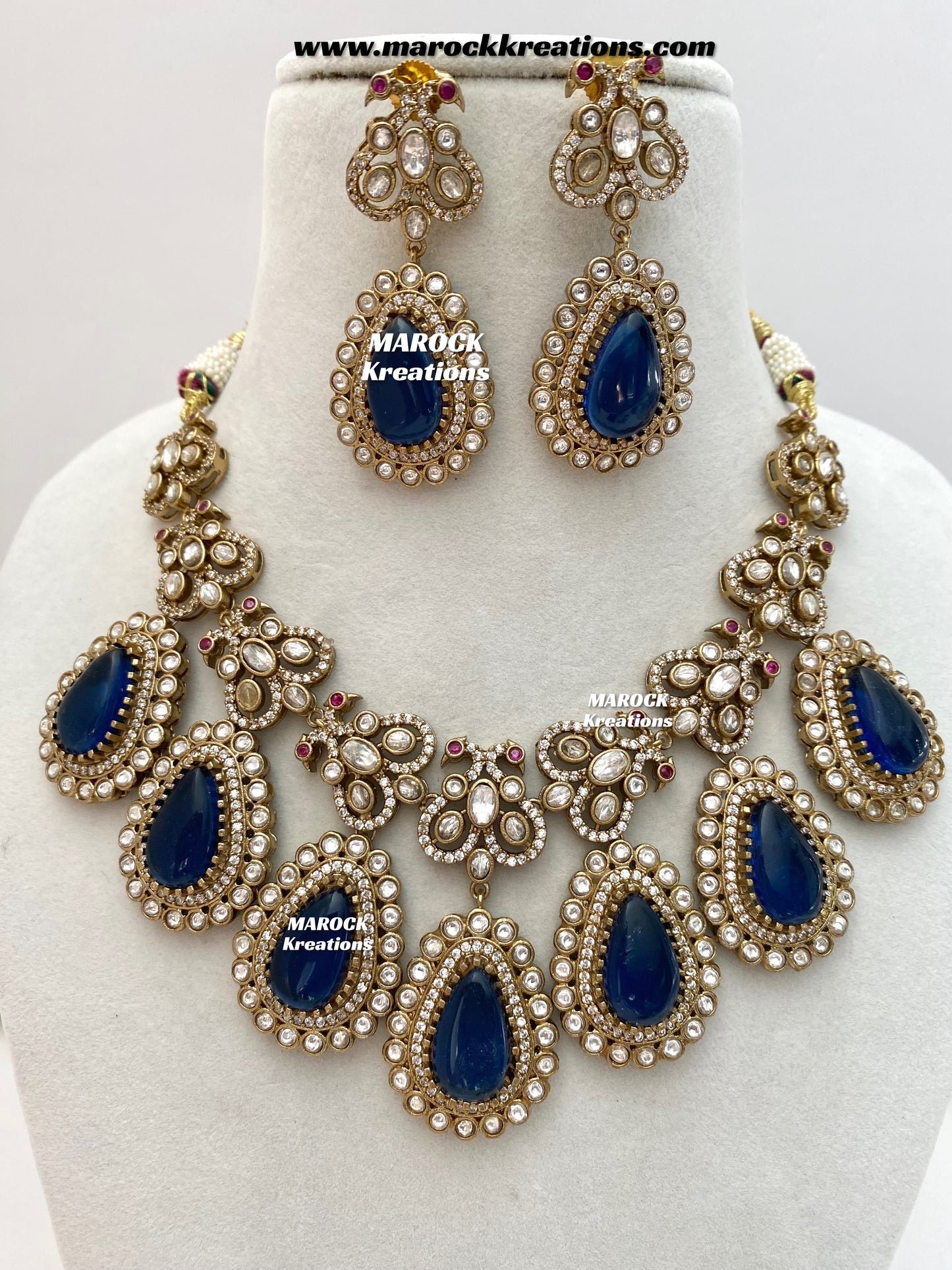 Roselina Sabyasachi inspired Premium Quality Moissanite Kundan Statement Necklace set