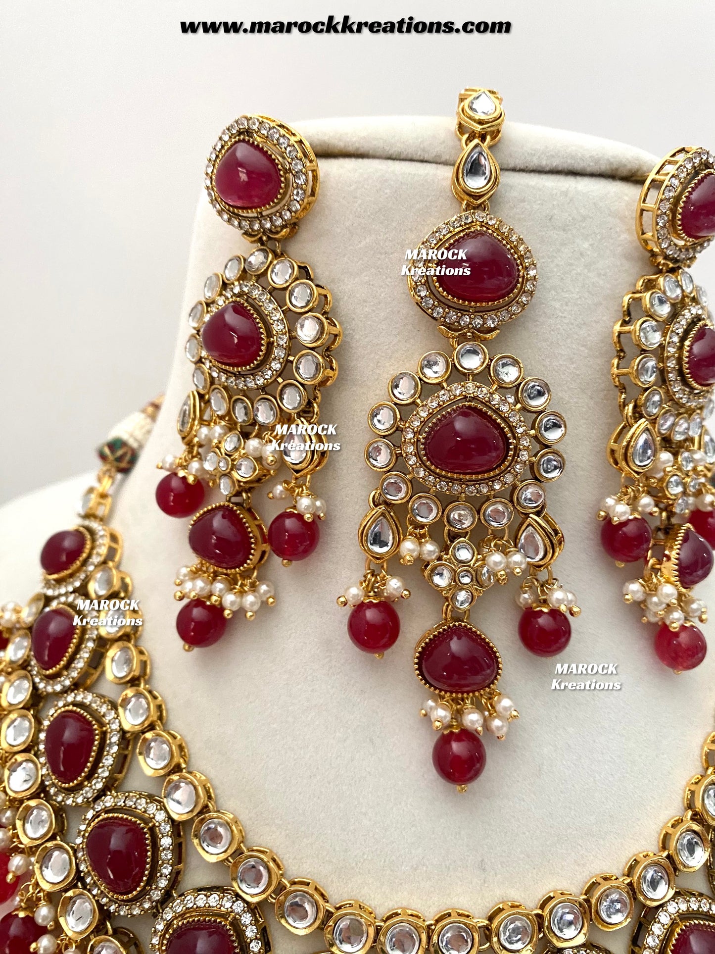 Harsha Premium Quality Kundan and Monalisa stone Statement Necklace set
