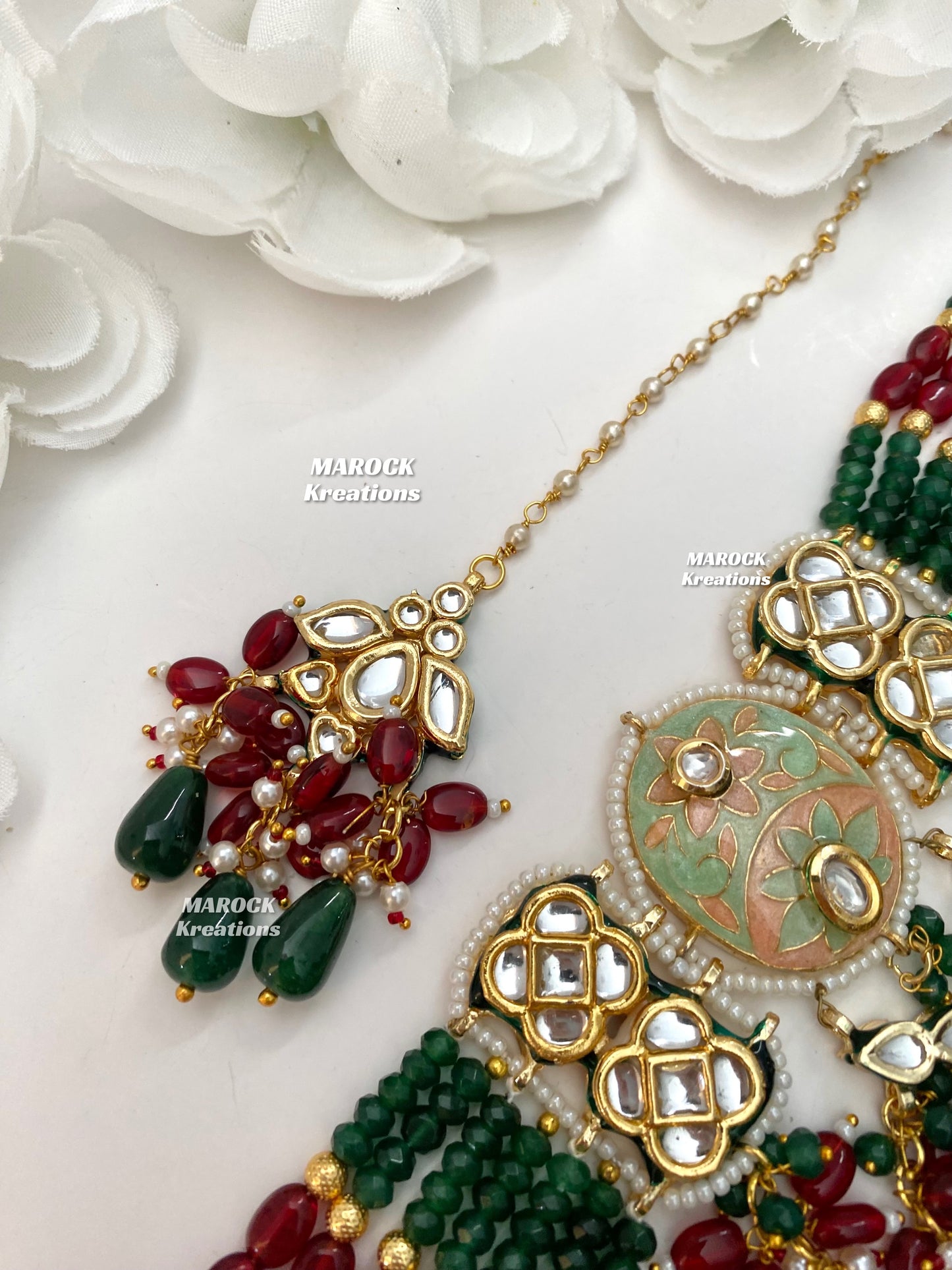 Brinda Premium Quality Kundan Meenakari Statement Choker set