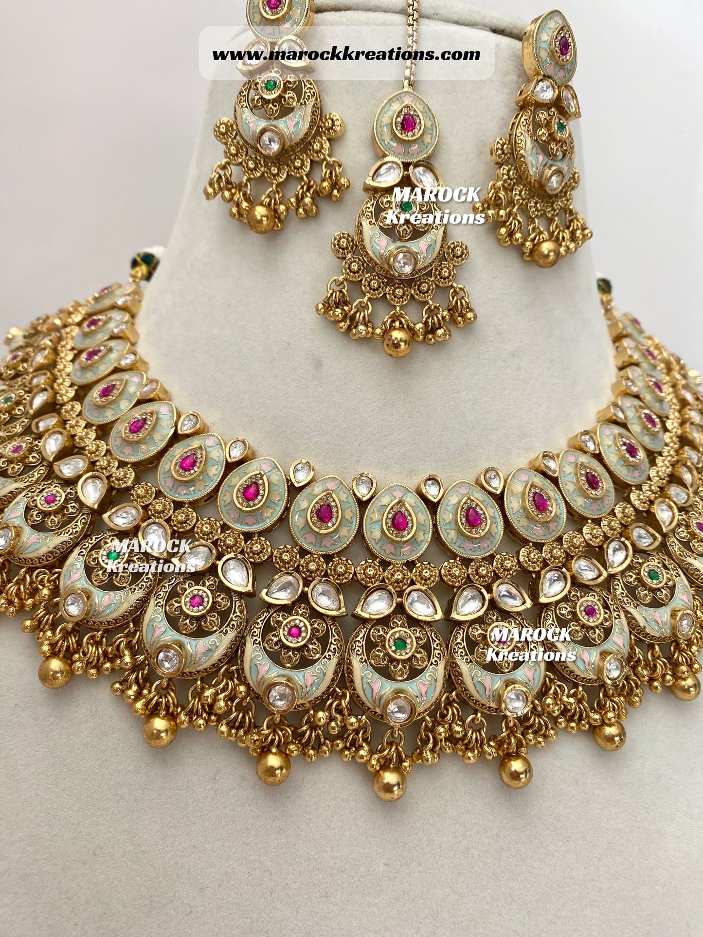 Tyani Inspired Premium Quality gold plated Kundan exclusive Necklace set