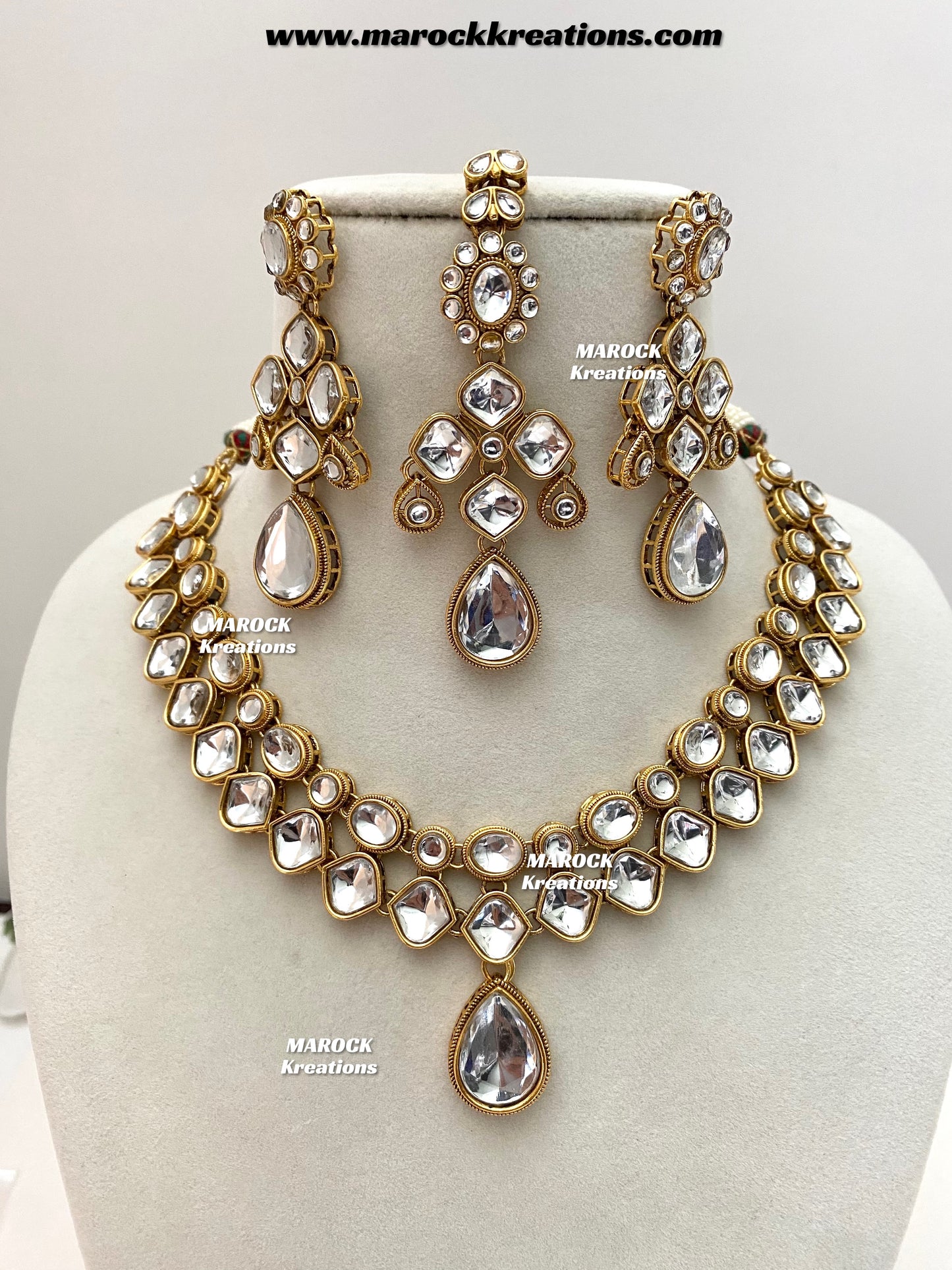 Romana Premium Quality Kundan Statement Necklace set