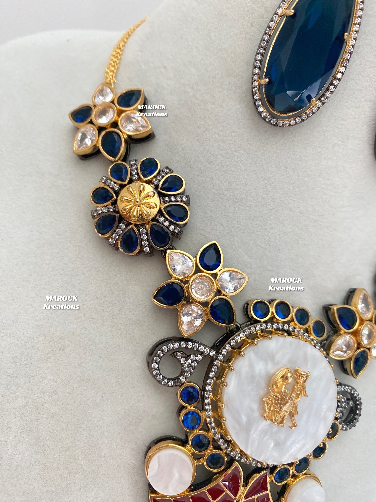 Raha Premium Quality Victorian Kundan Necklace set