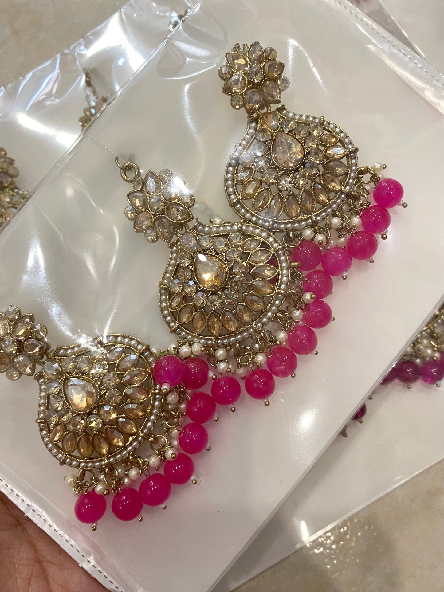 Polki Earrings and tikka set