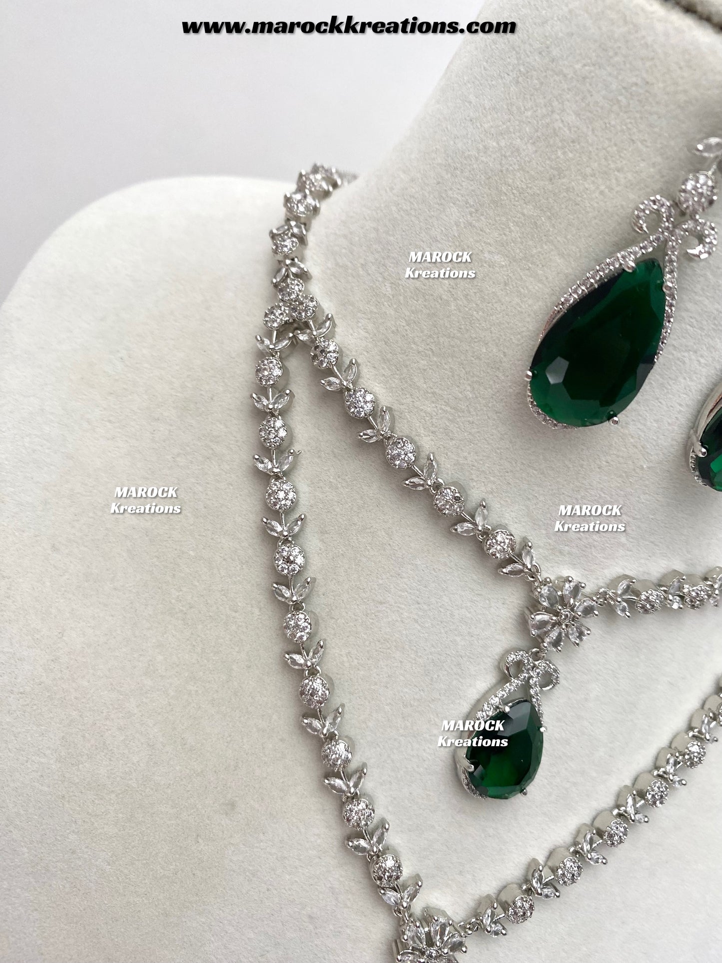 Lauren Silver American Diamond Necklace set