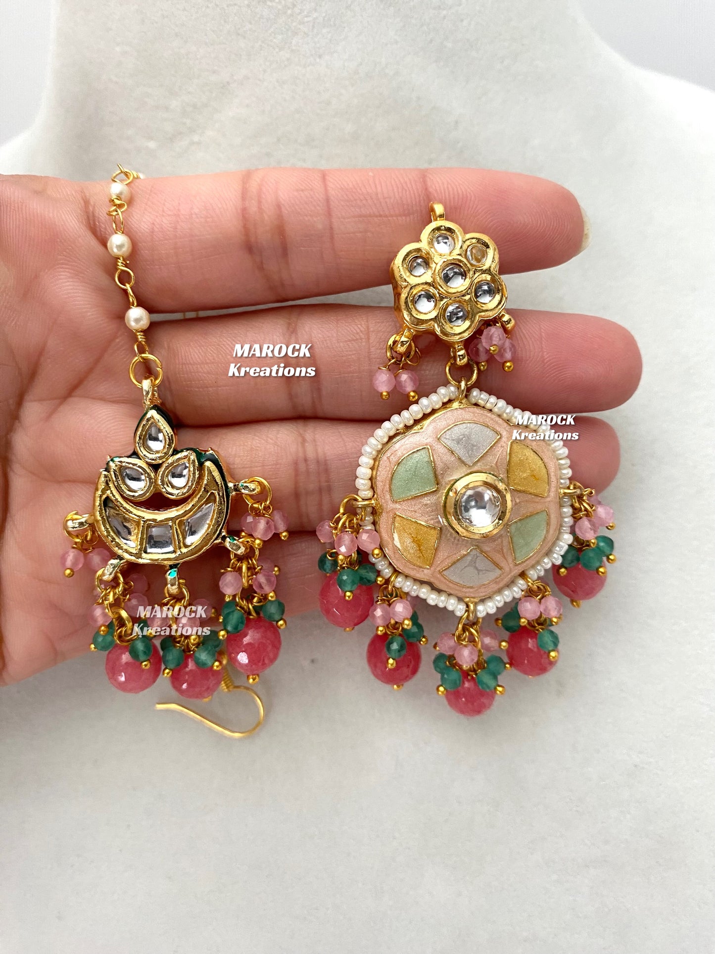 Rimsha Premium Quality Kundan Meenakari Statement Choker set