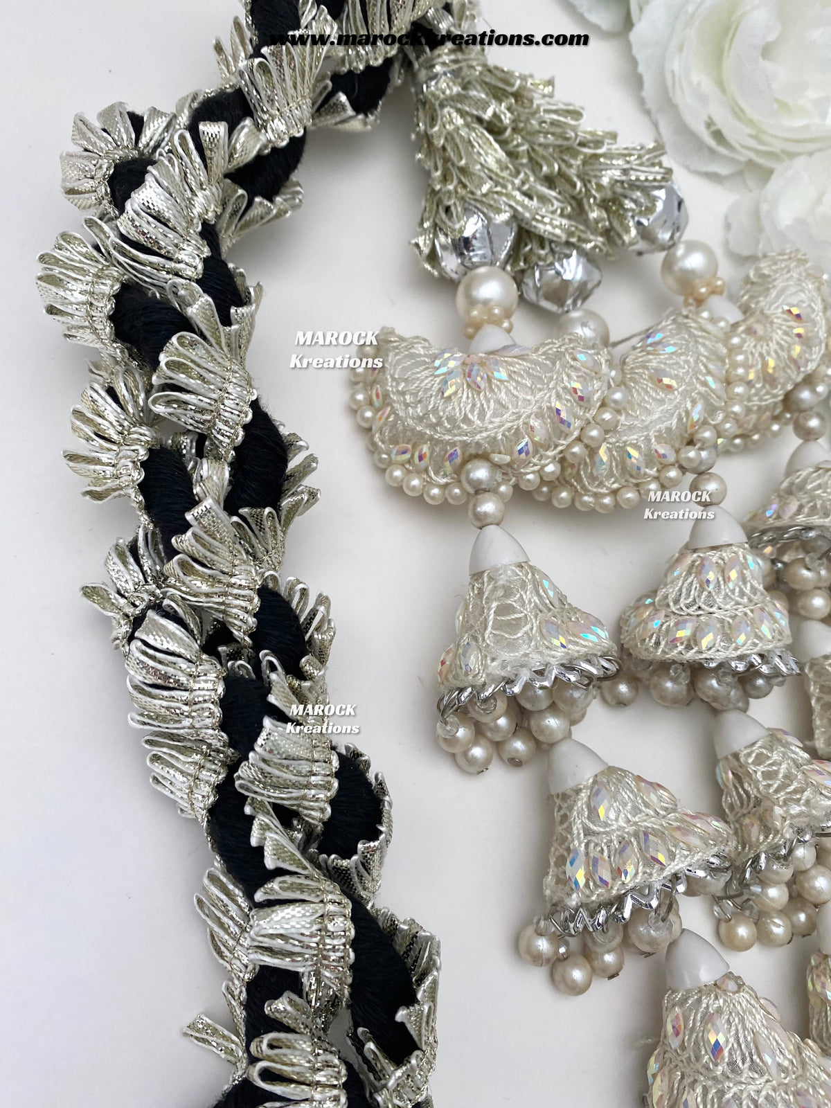 Traditional gotta patti Parandi with lace /Hair dori/Jago braid accessories