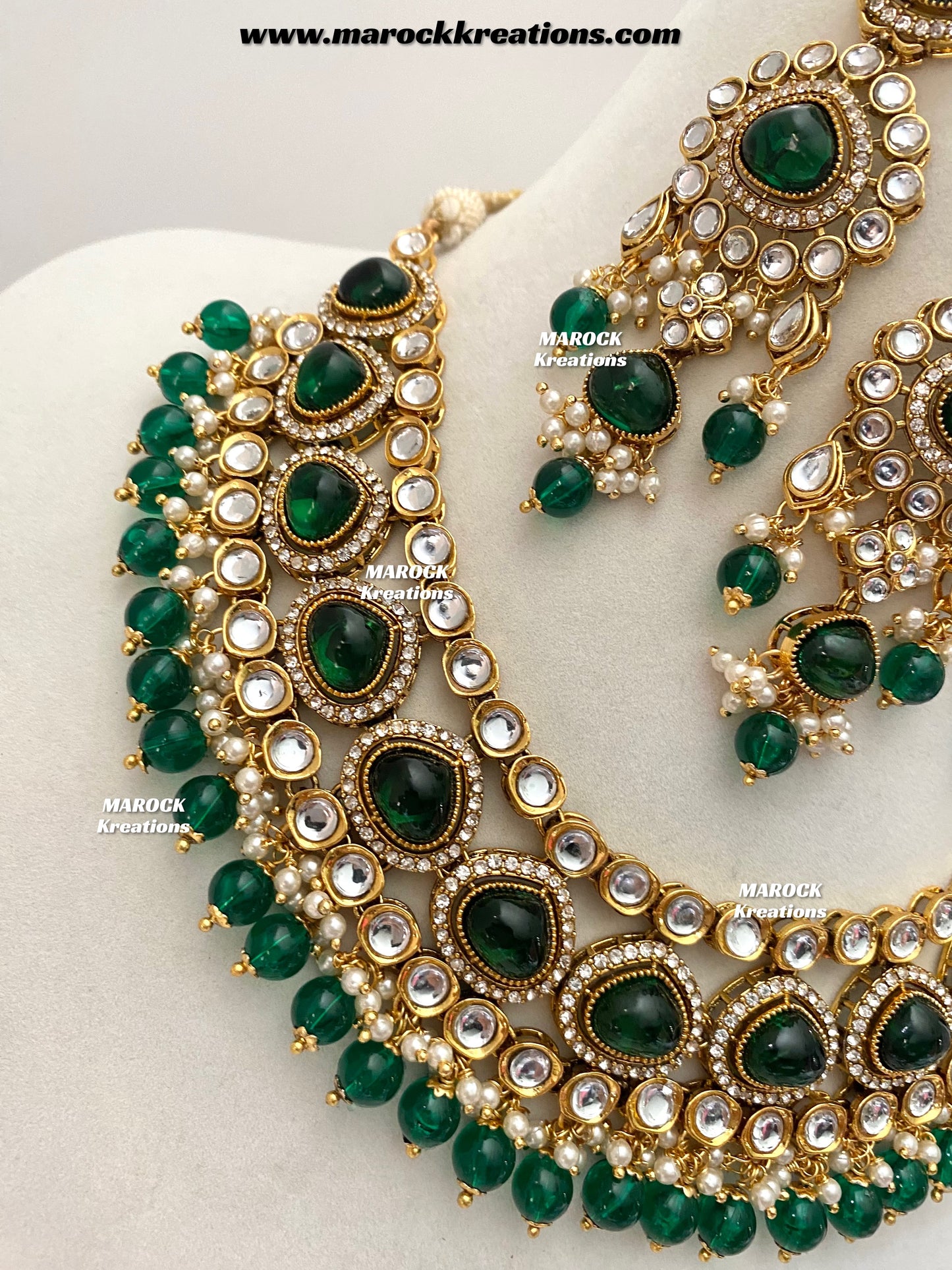 Harsha Premium Quality Kundan and Monalisa stone Statement Necklace set