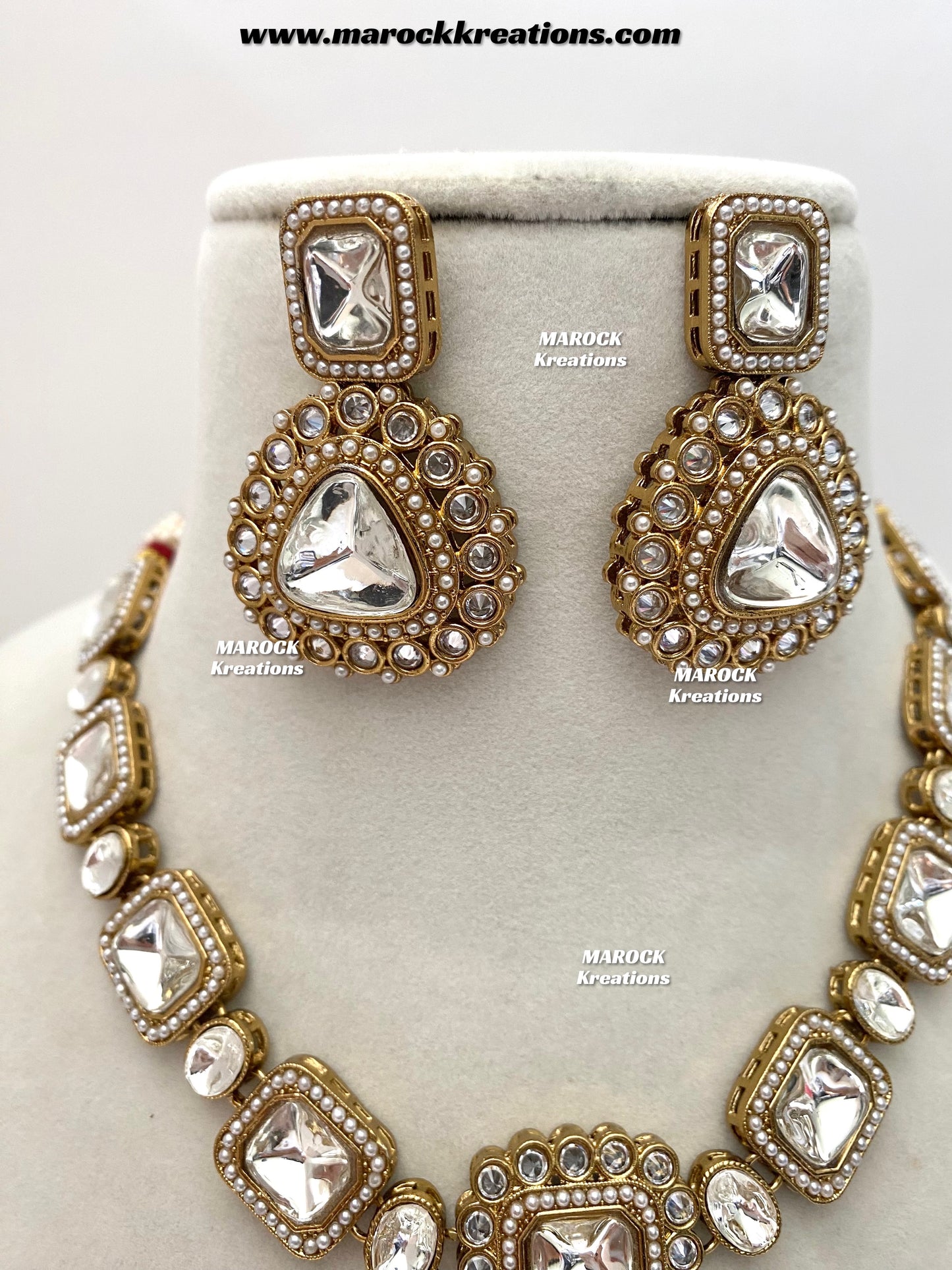 Syeda Premium Quality Kundan statement necklace set