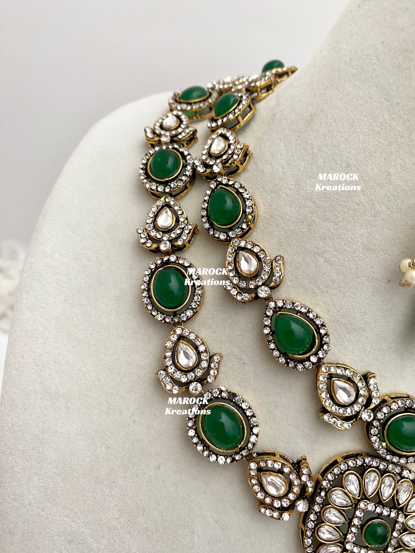 Hanali Victorian Kundan Statement Necklace set