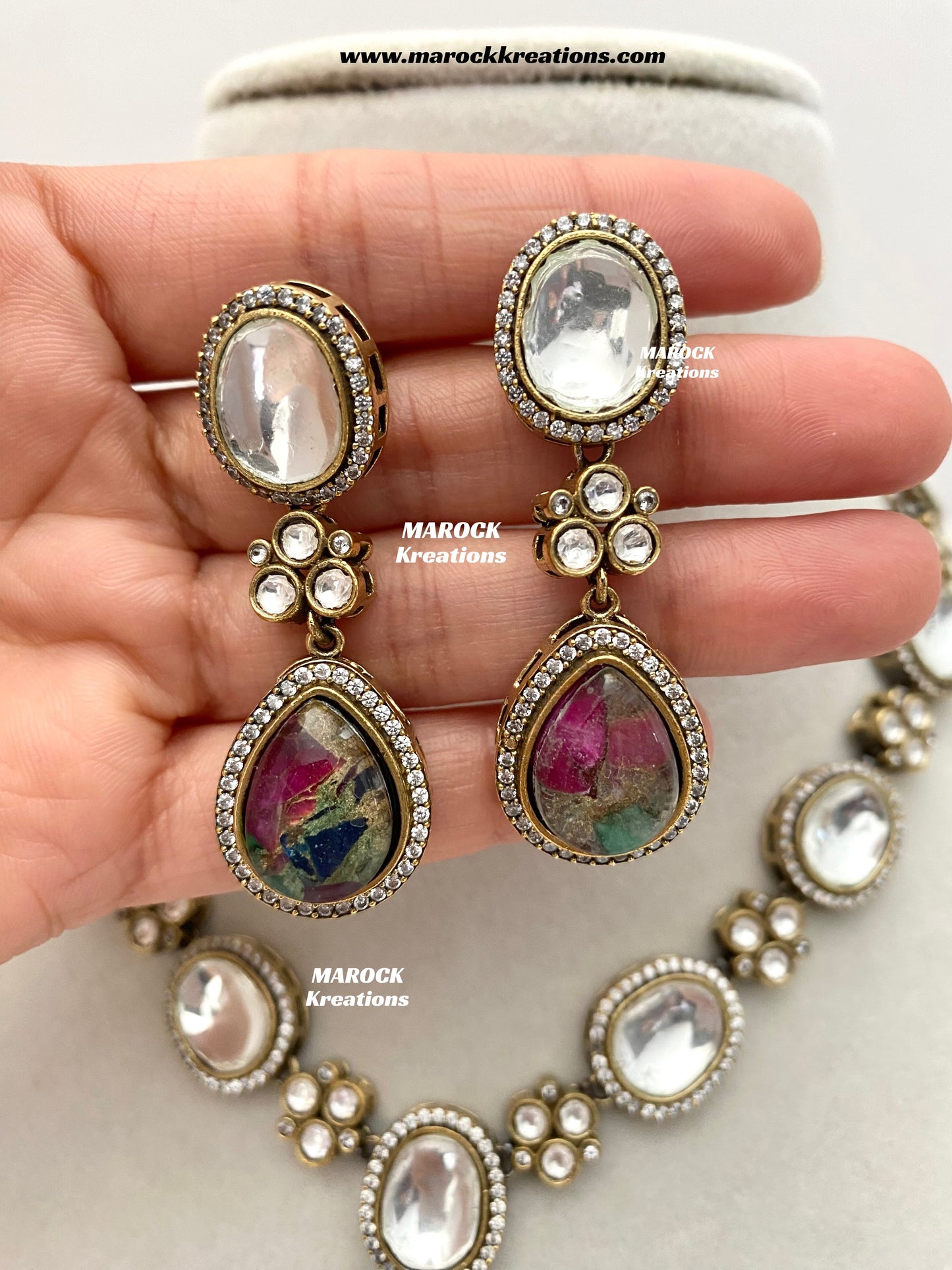 Sanjida Tyani inspired Victorian Kundan Statement Necklace set