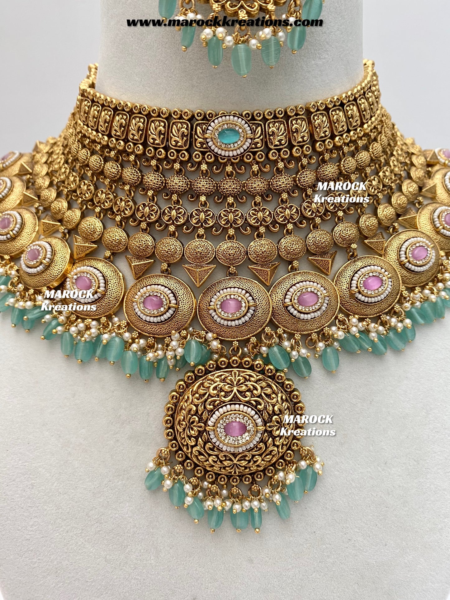 Aastha Premium Quality Gold Plated Bridal set