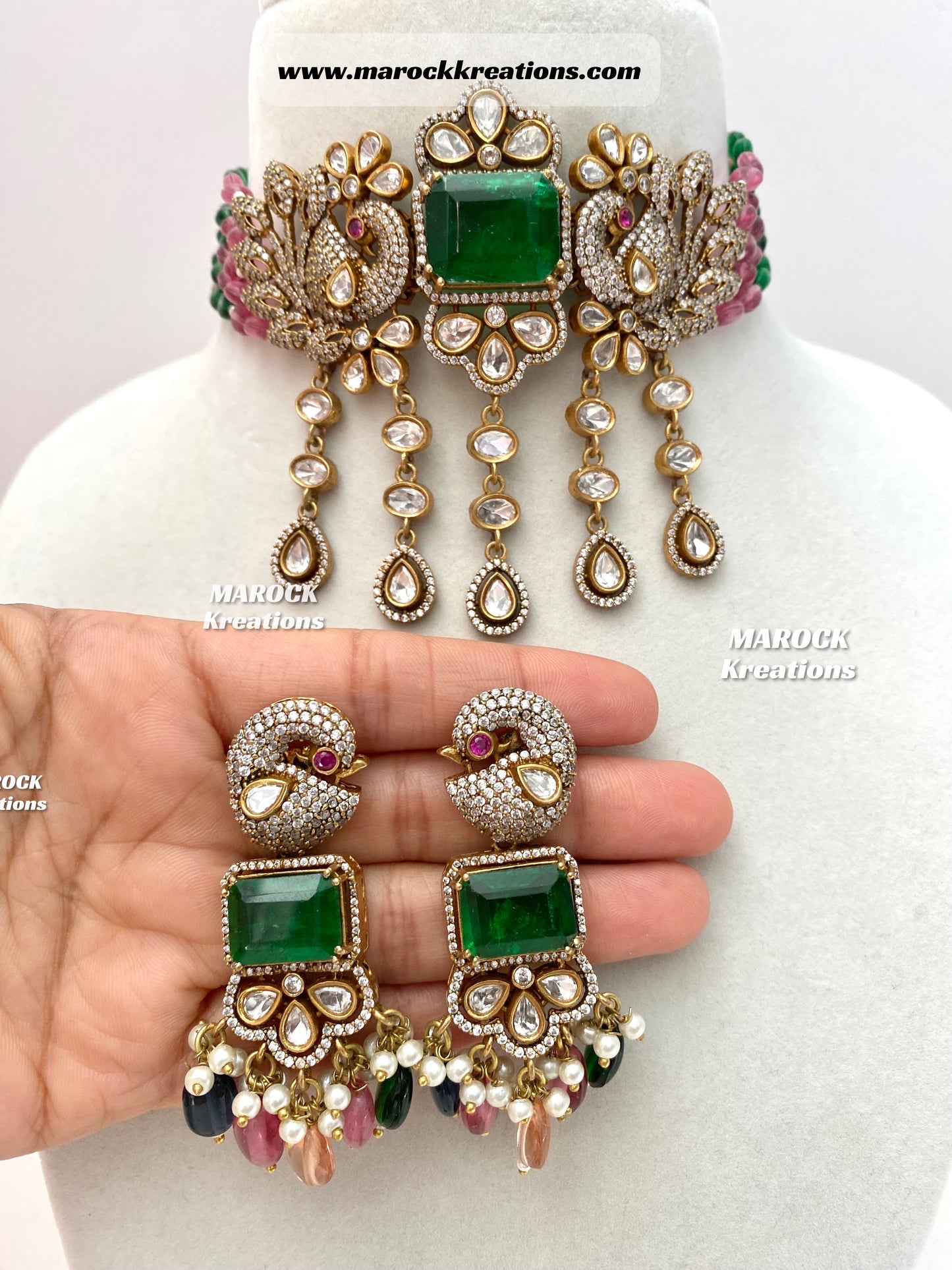 Premium Quality Tyani inspired Kundan gold plated statement choker set