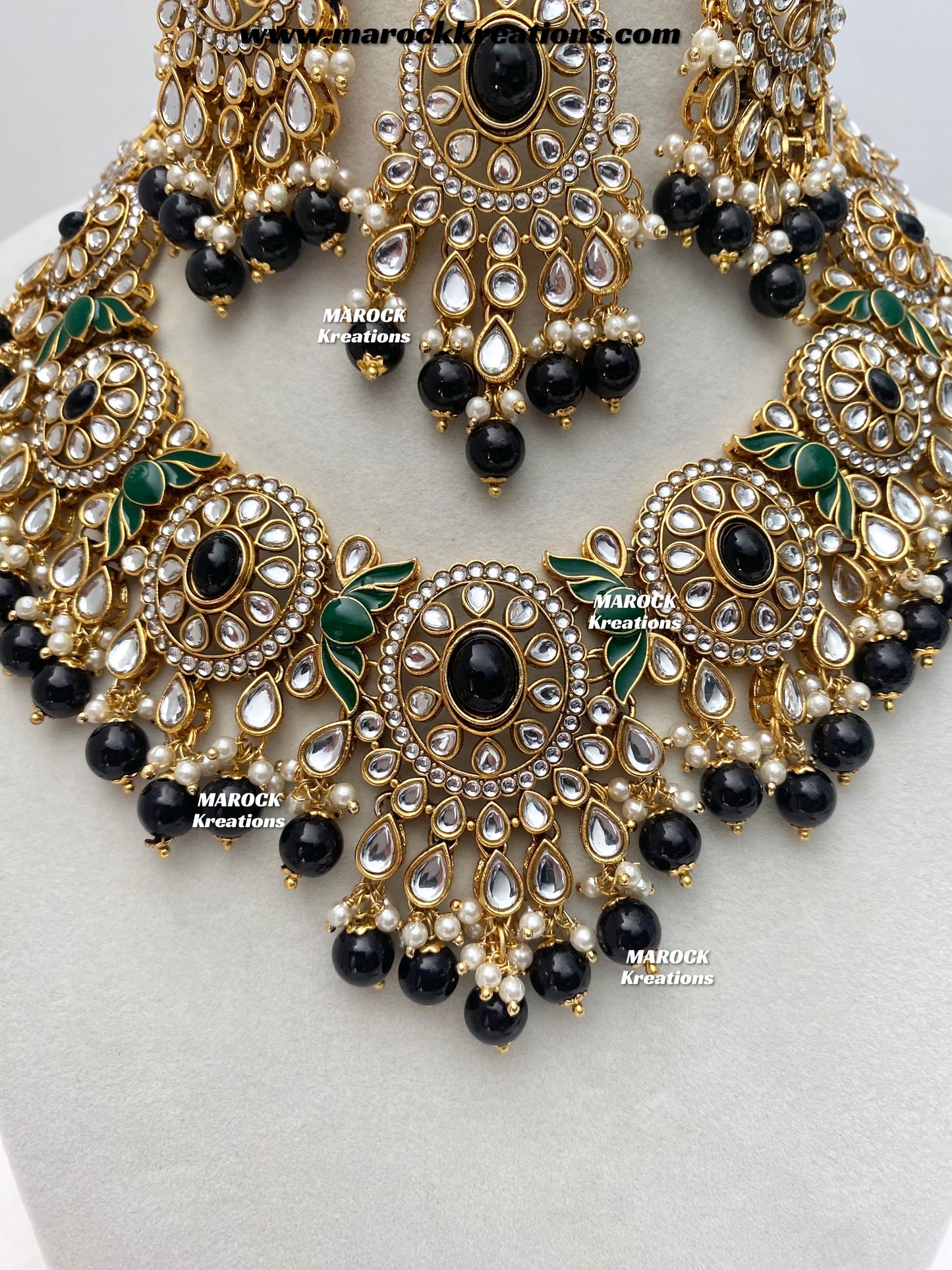 Iqra Premium Quality Kundan Meenakari Statement Necklace set