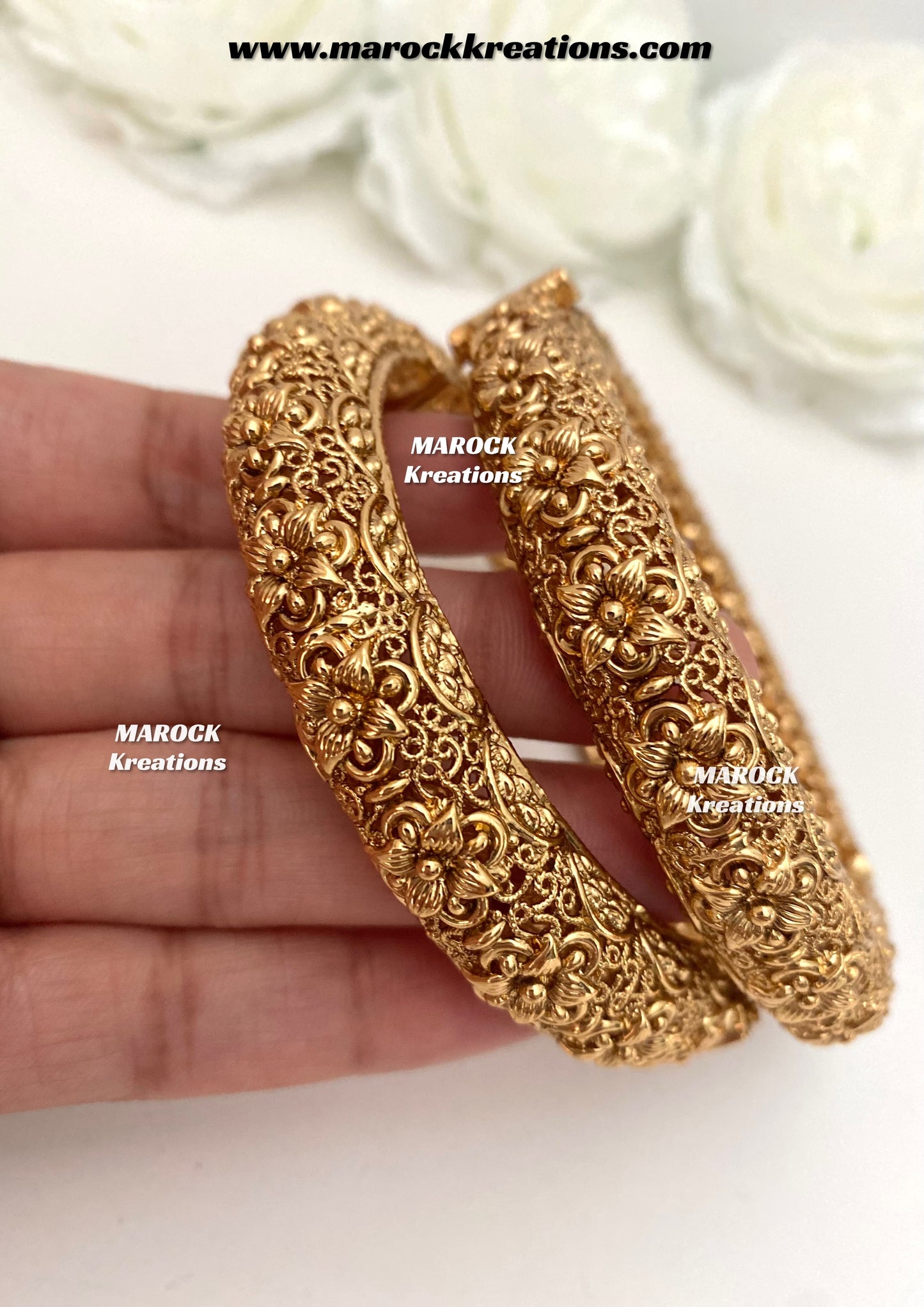 Suma Premium Quality Gold plated handcrafted openable screw statement kade/bangles
