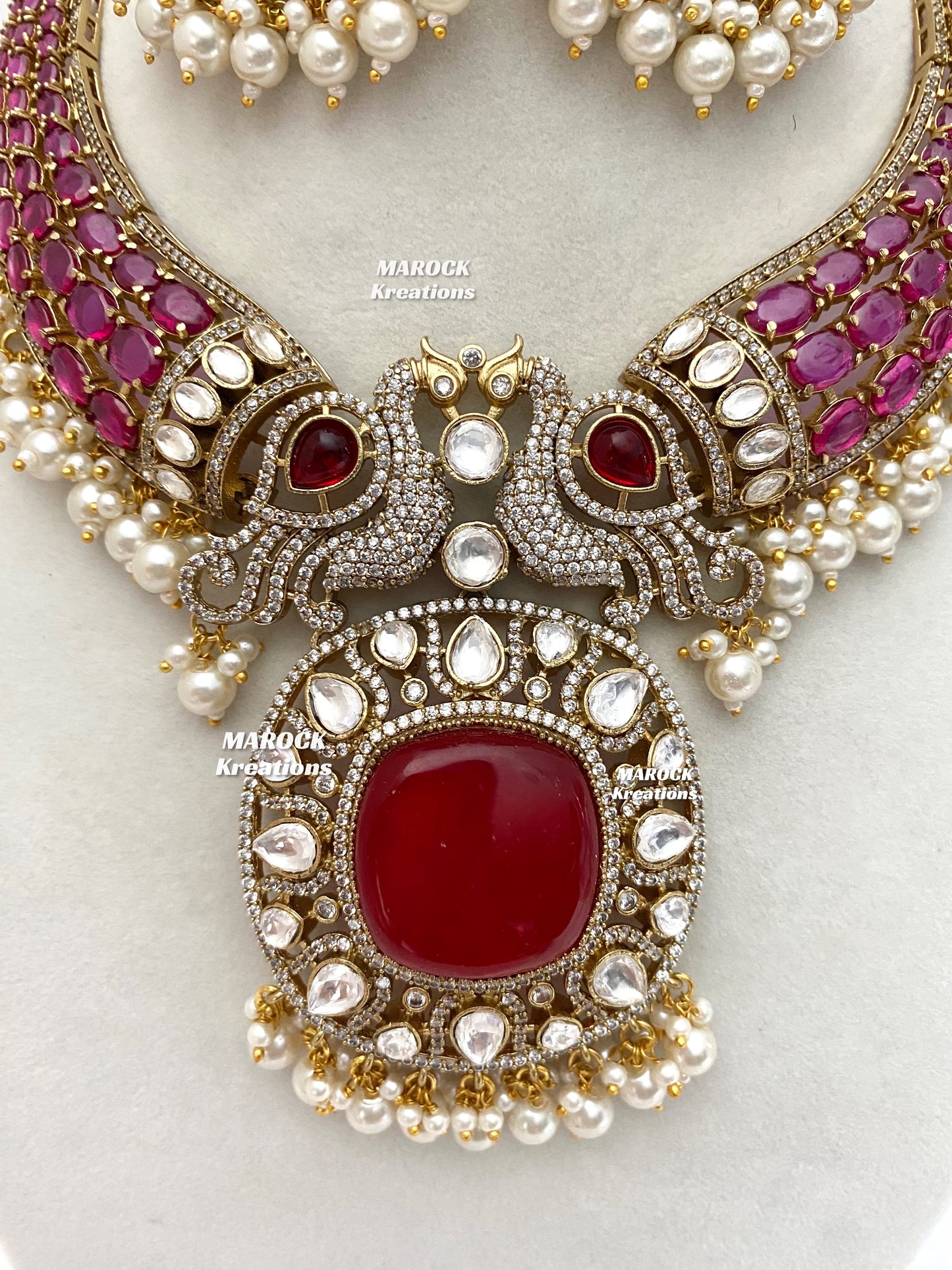Ravina Tandon Bollywood style Sabyasachi inspired Premium Quality Moissanite Kundan Necklace set