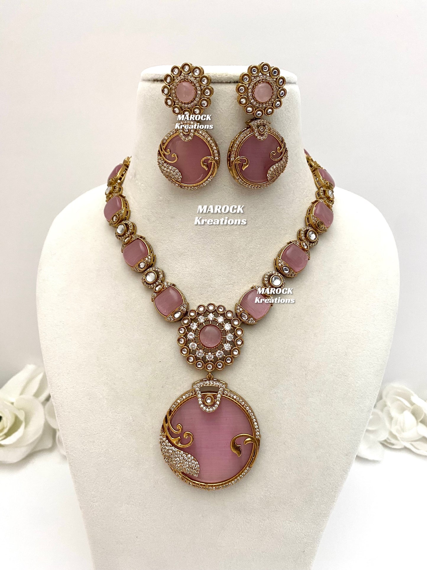 Haniya Sabyasachi inspired Premium Quality Moissanite Kundan Statement Necklace set