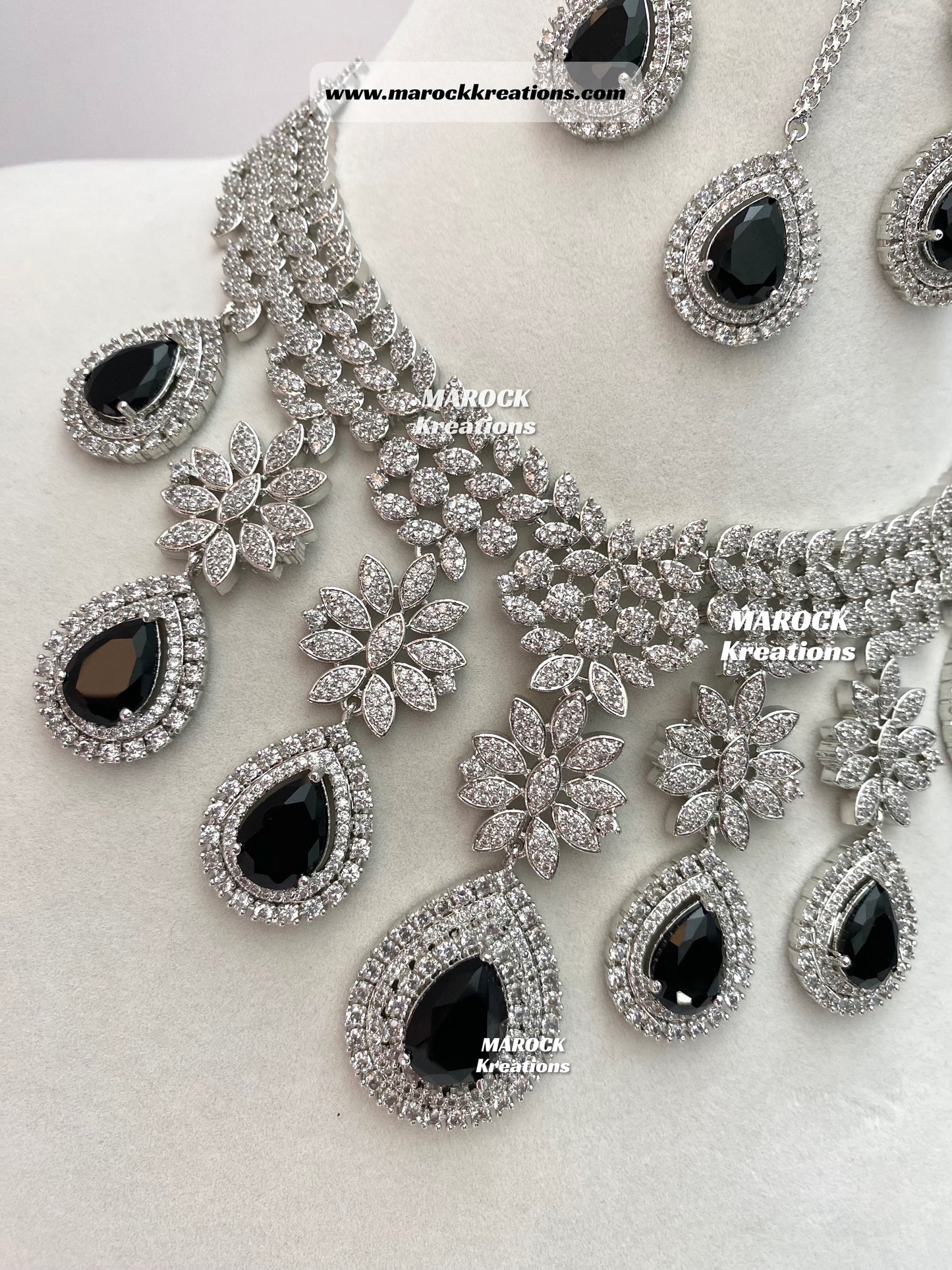 American Diamond Statement Necklace set
