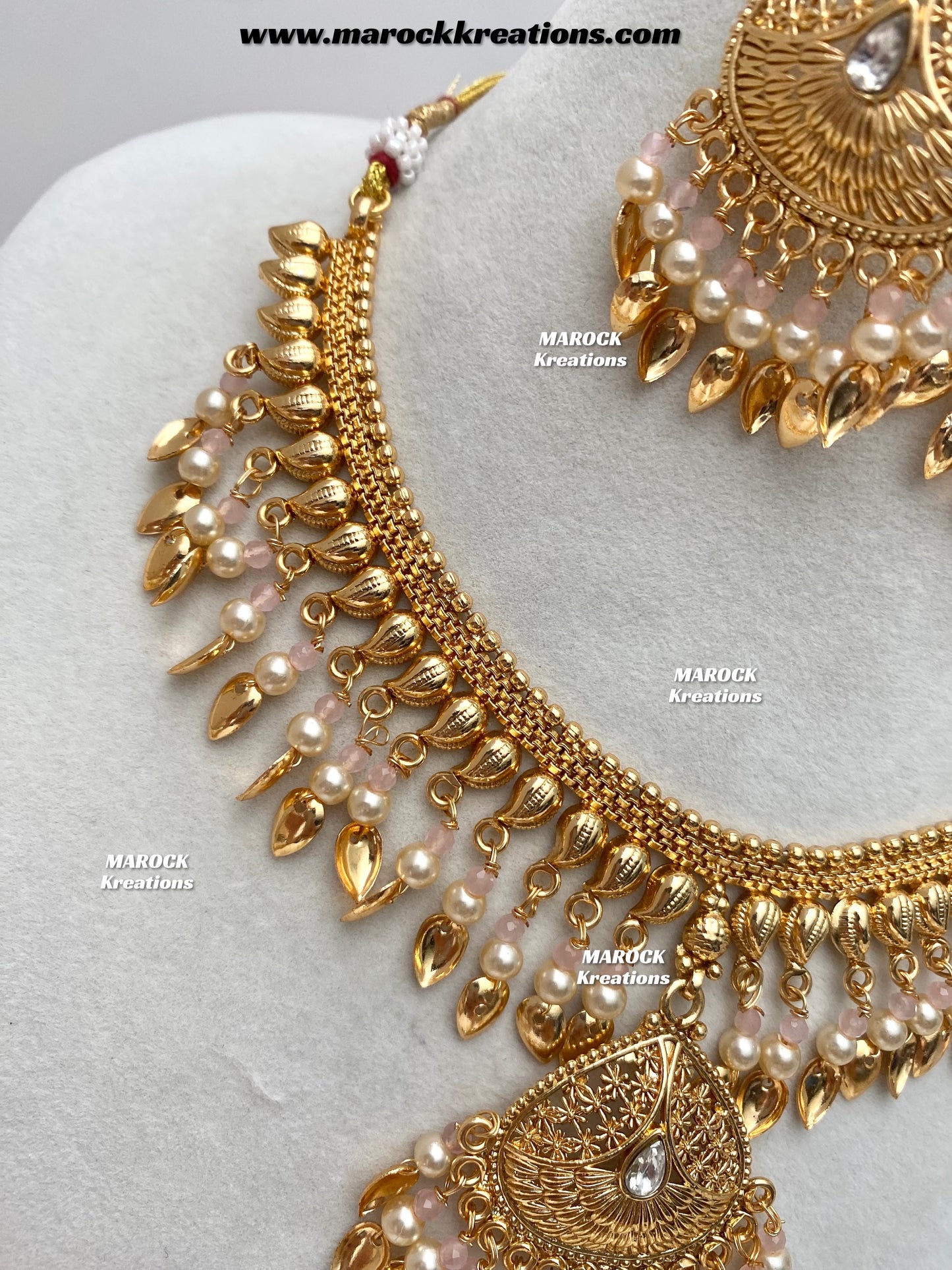 Feraz Premium Quality Gold Plated peepal patti necklace set