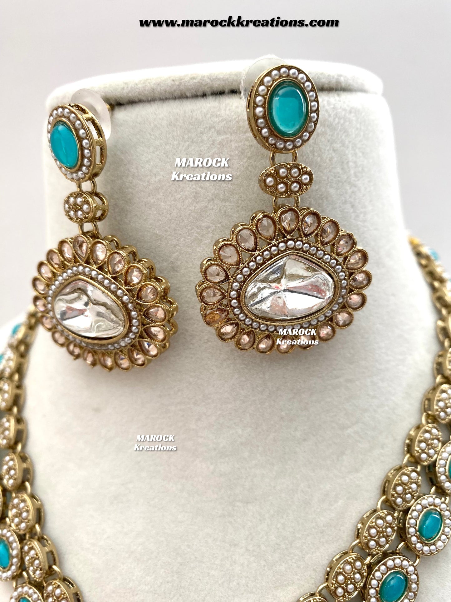 Nadira Kundan Polki double layer Necklace set