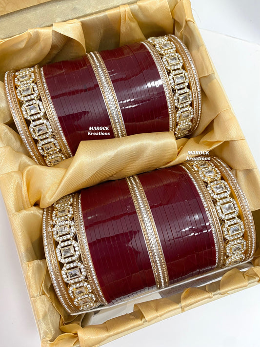 2.12 size Kundan Bridal Choora/Bridal Bangles