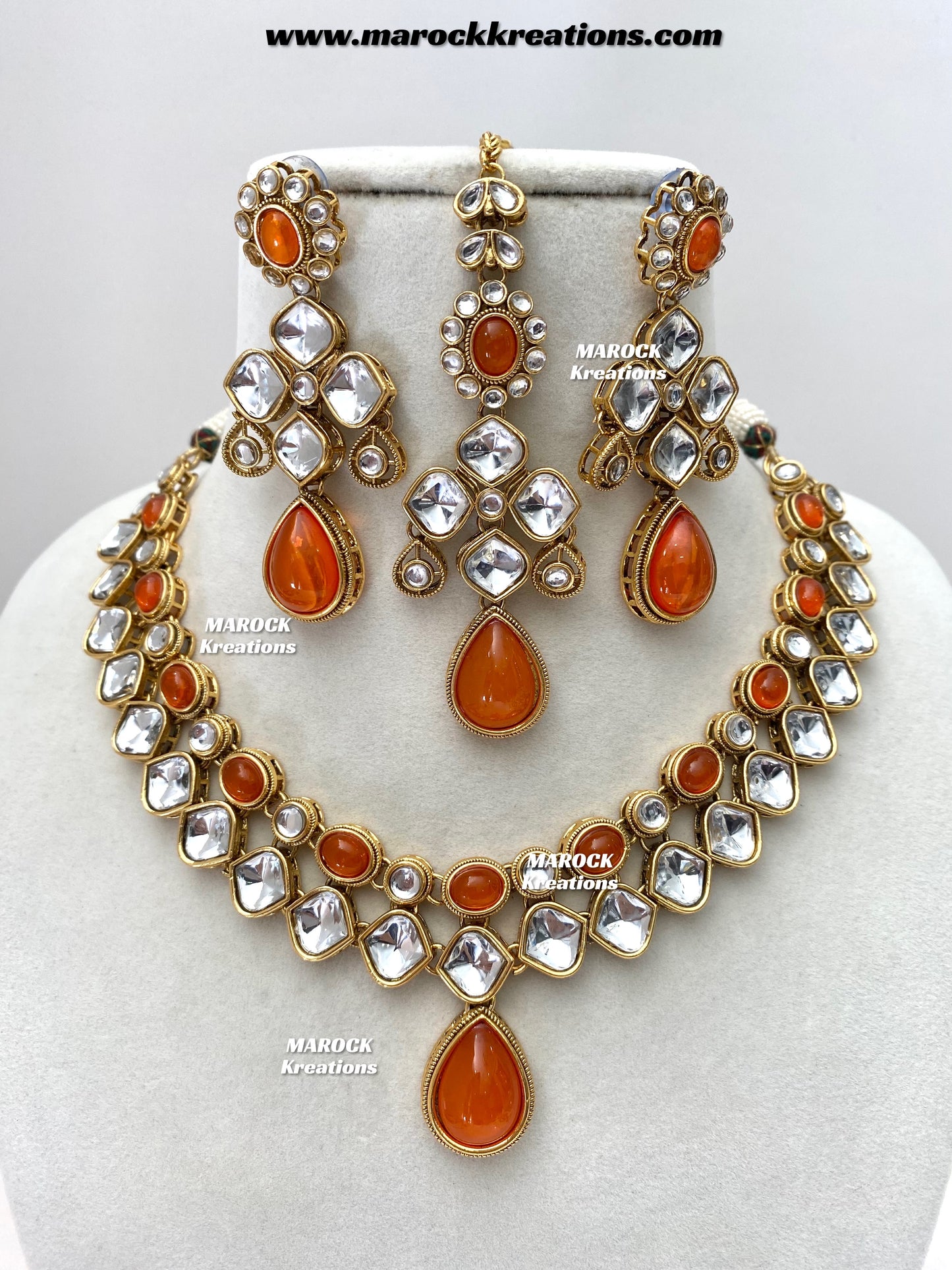 Romana Premium Quality Kundan Statement Necklace set