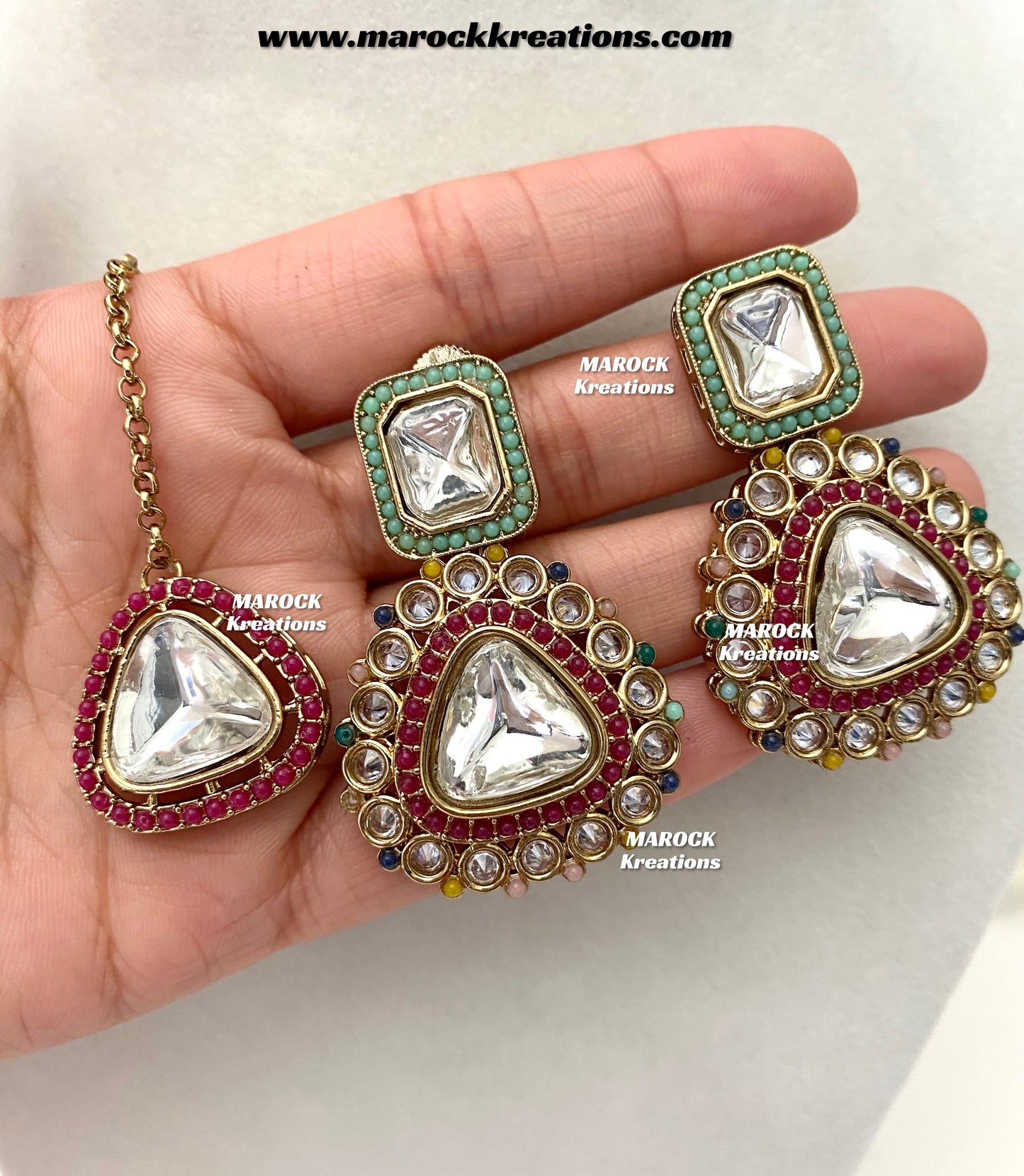 Anum Premium Quality Kundan statement necklace set