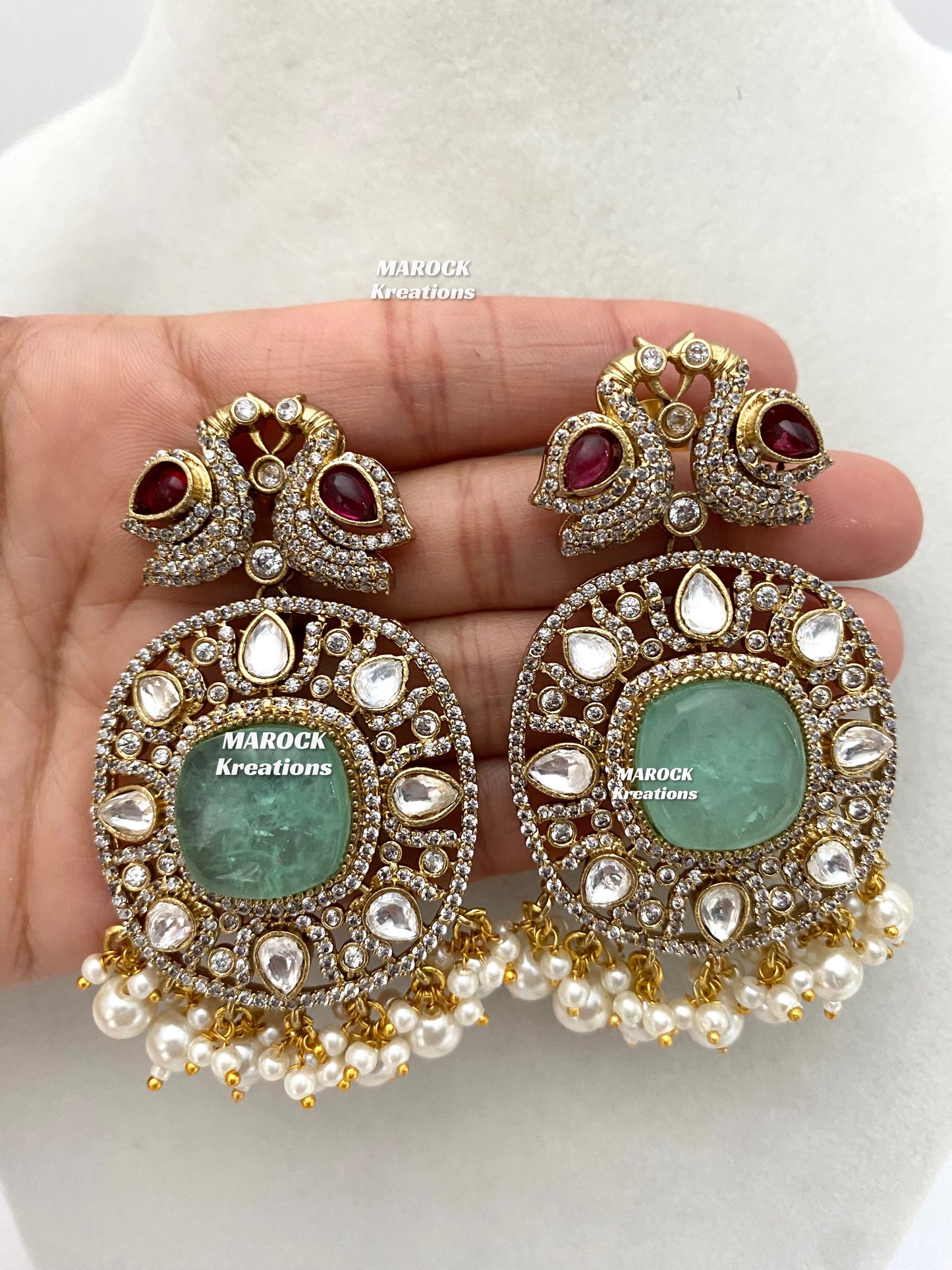 Ravina Tandon Bollywood style Sabyasachi inspired Premium Quality Moissanite Kundan Necklace set