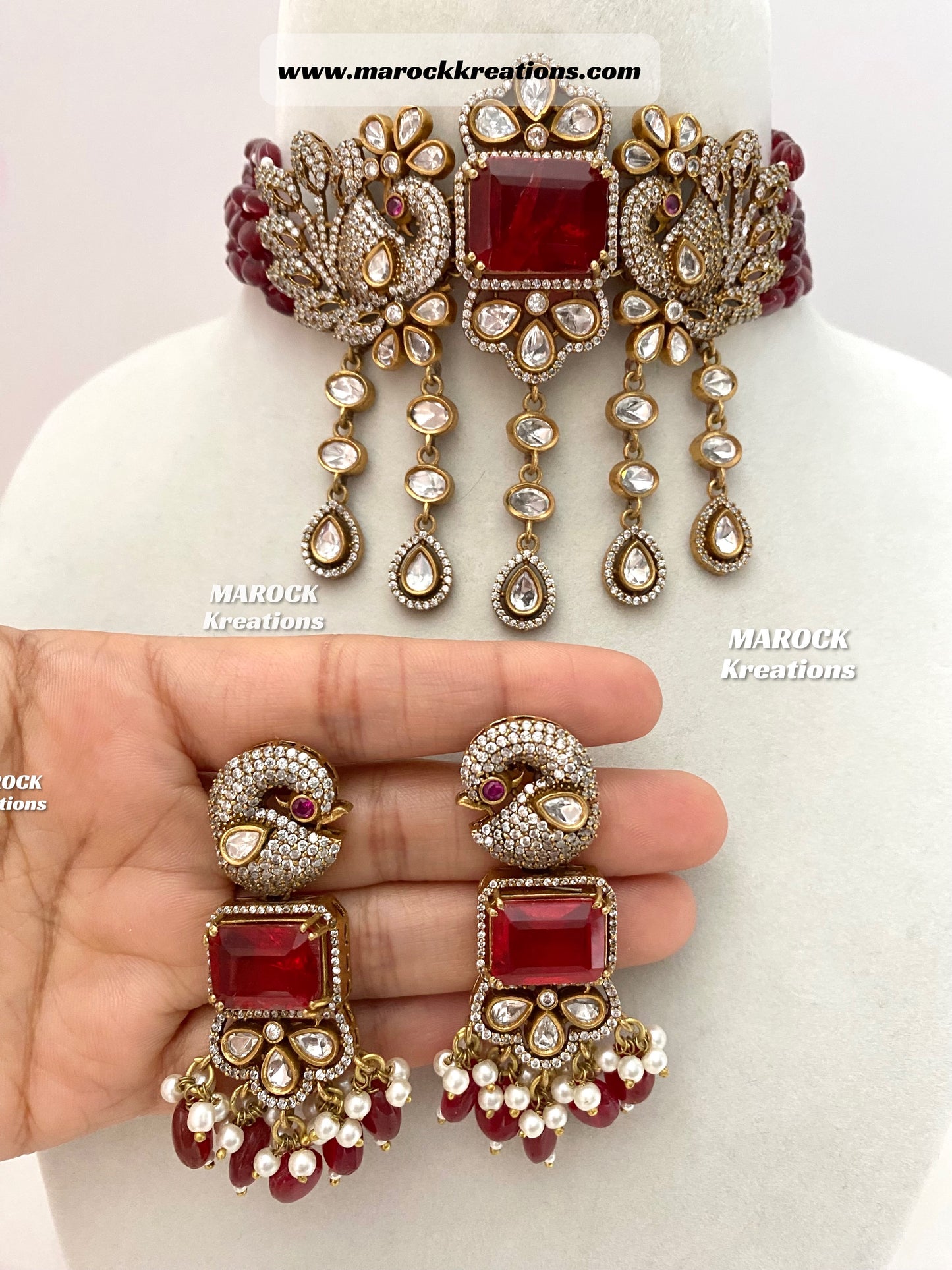 Premium Quality Tyani inspired Kundan gold plated statement choker set