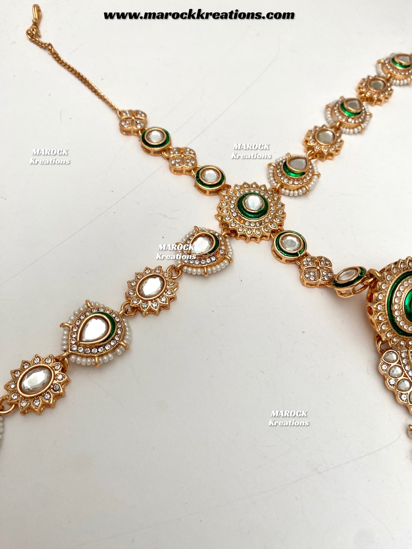 Sareela Premium Quality Rose gold uncut kundan Statement Bridal set