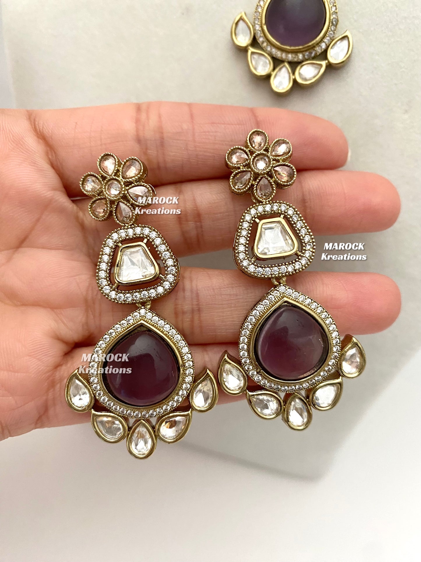 Amara Premium Quality Moissanite Kundan Necklace set