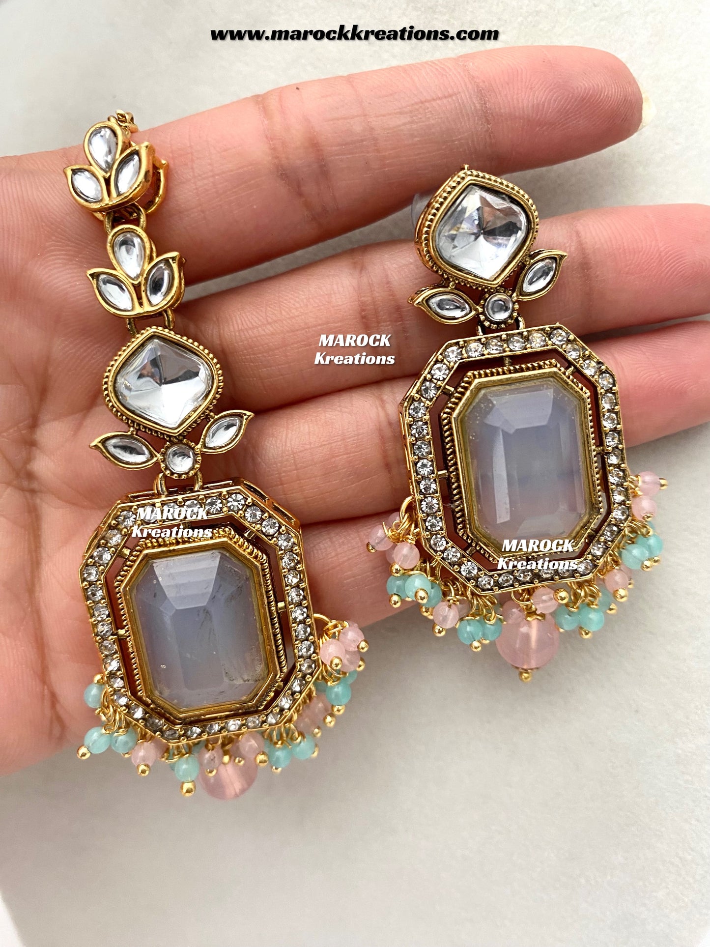 Shabnam Premium Quality Kundan Statement Necklace set