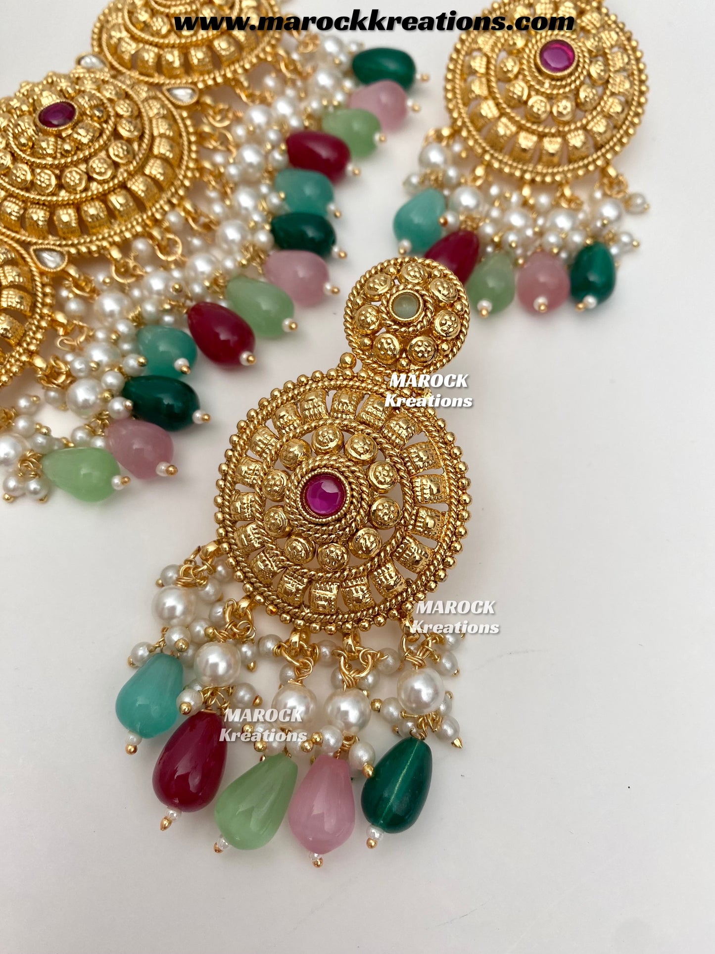 Anuja Premium Quality Gold Plated statement choker set