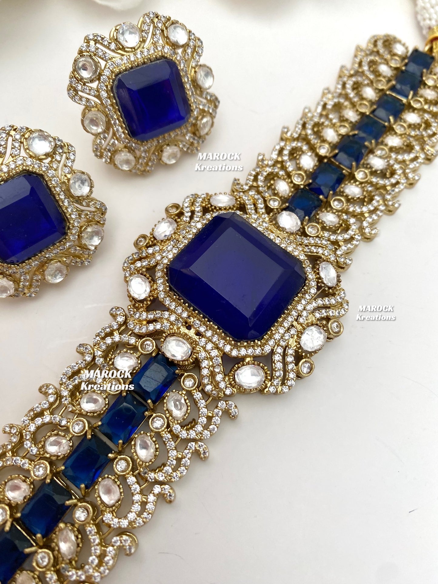 Paloma Sabyasachi inspired Premium Quality Moissanite Kundan and American Diamond choker set
