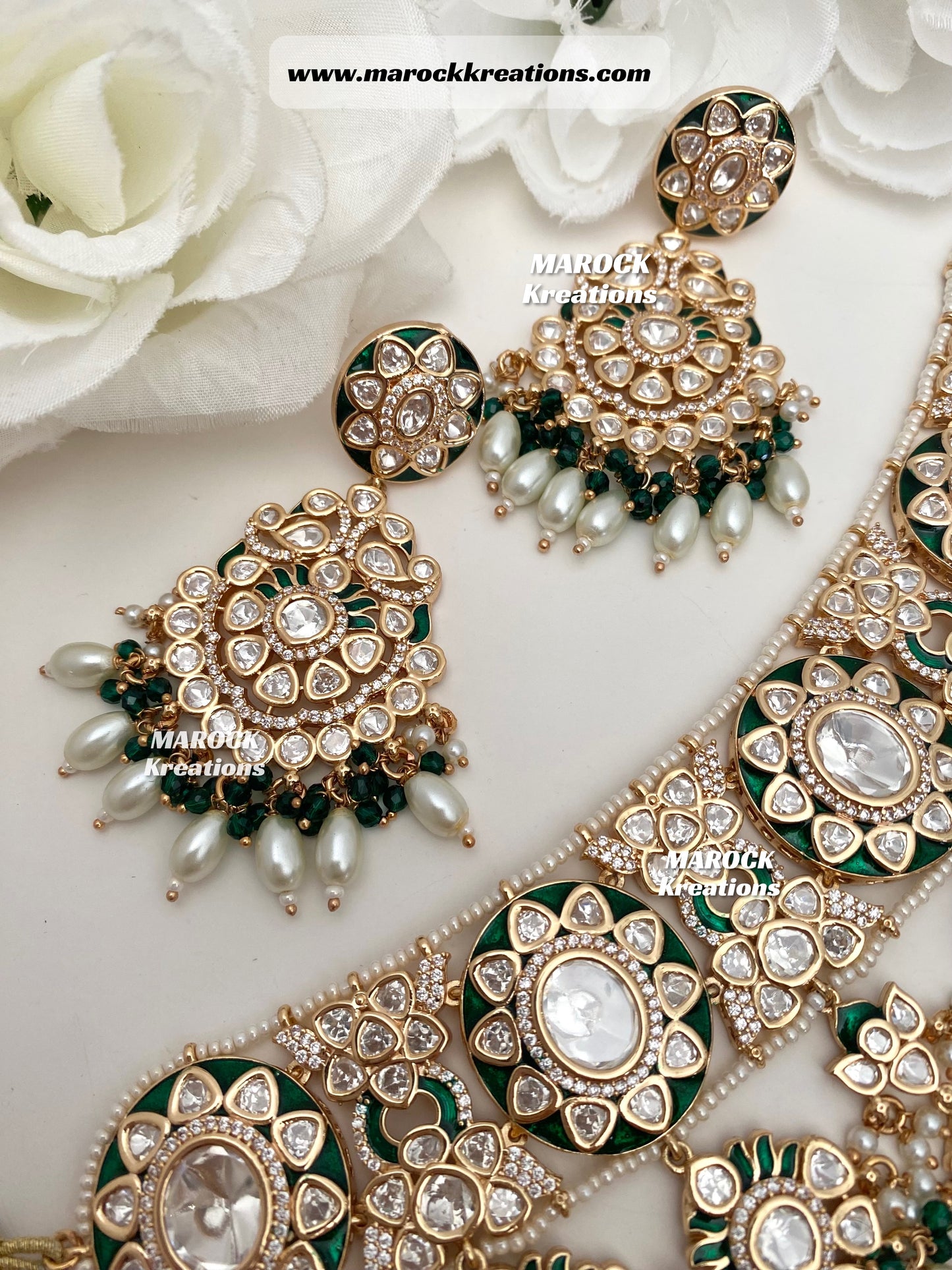Jamila Tyani Inspired Premium Quality gold plated Kundan exclusive Necklace set