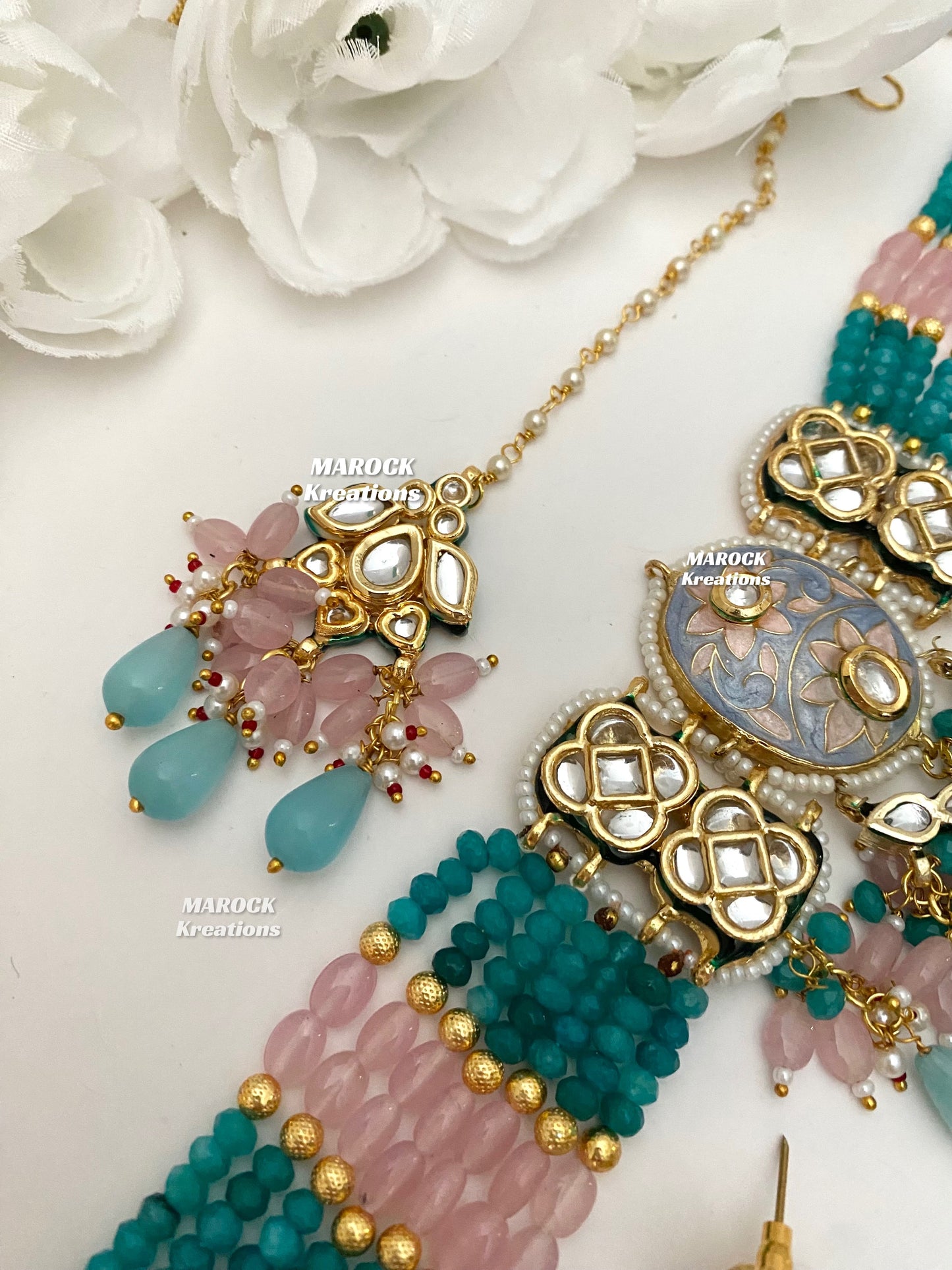 Brinda Premium Quality Kundan Meenakari Statement Choker set