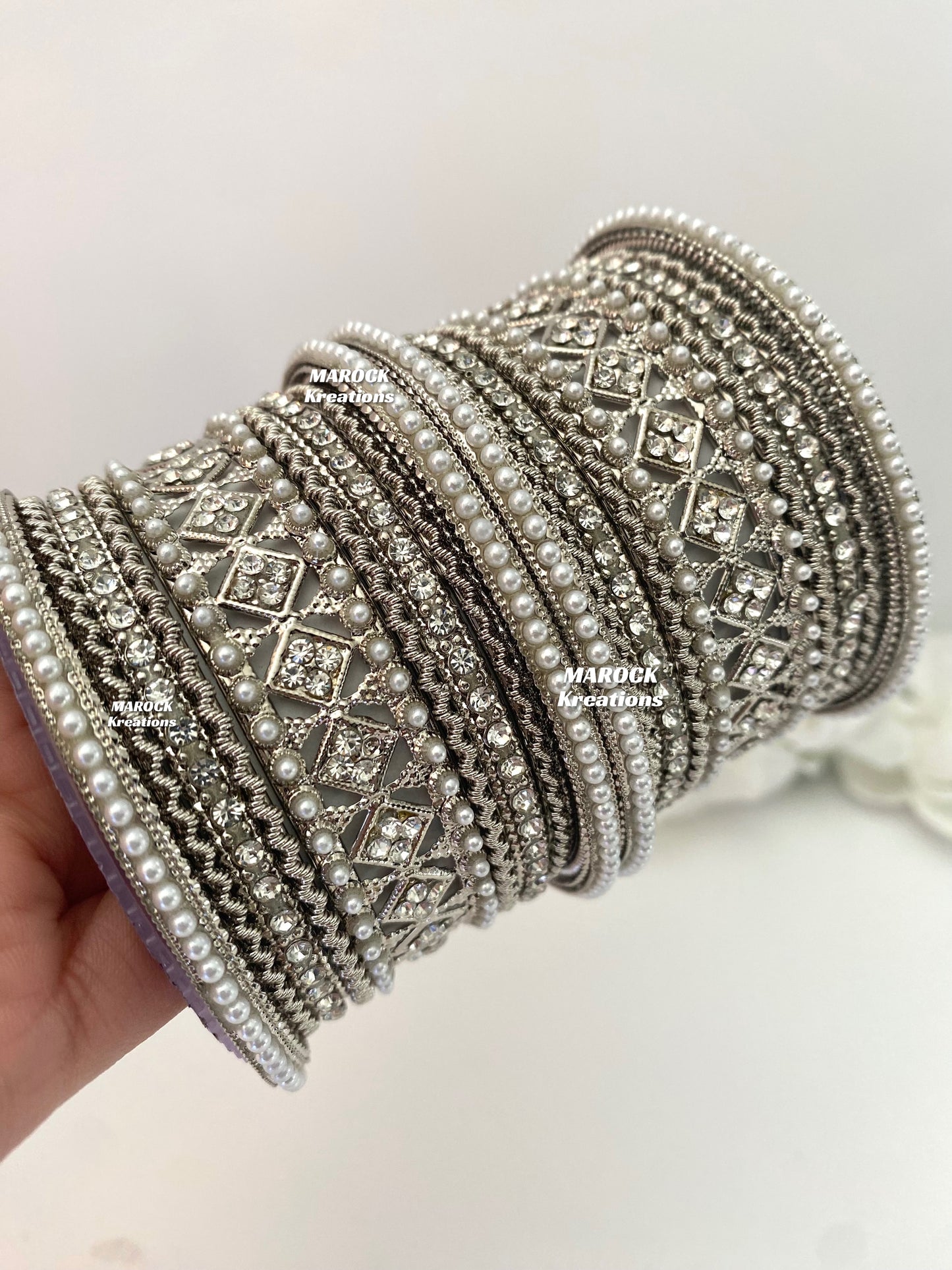Premium Quality Silver Bangles/Kade set