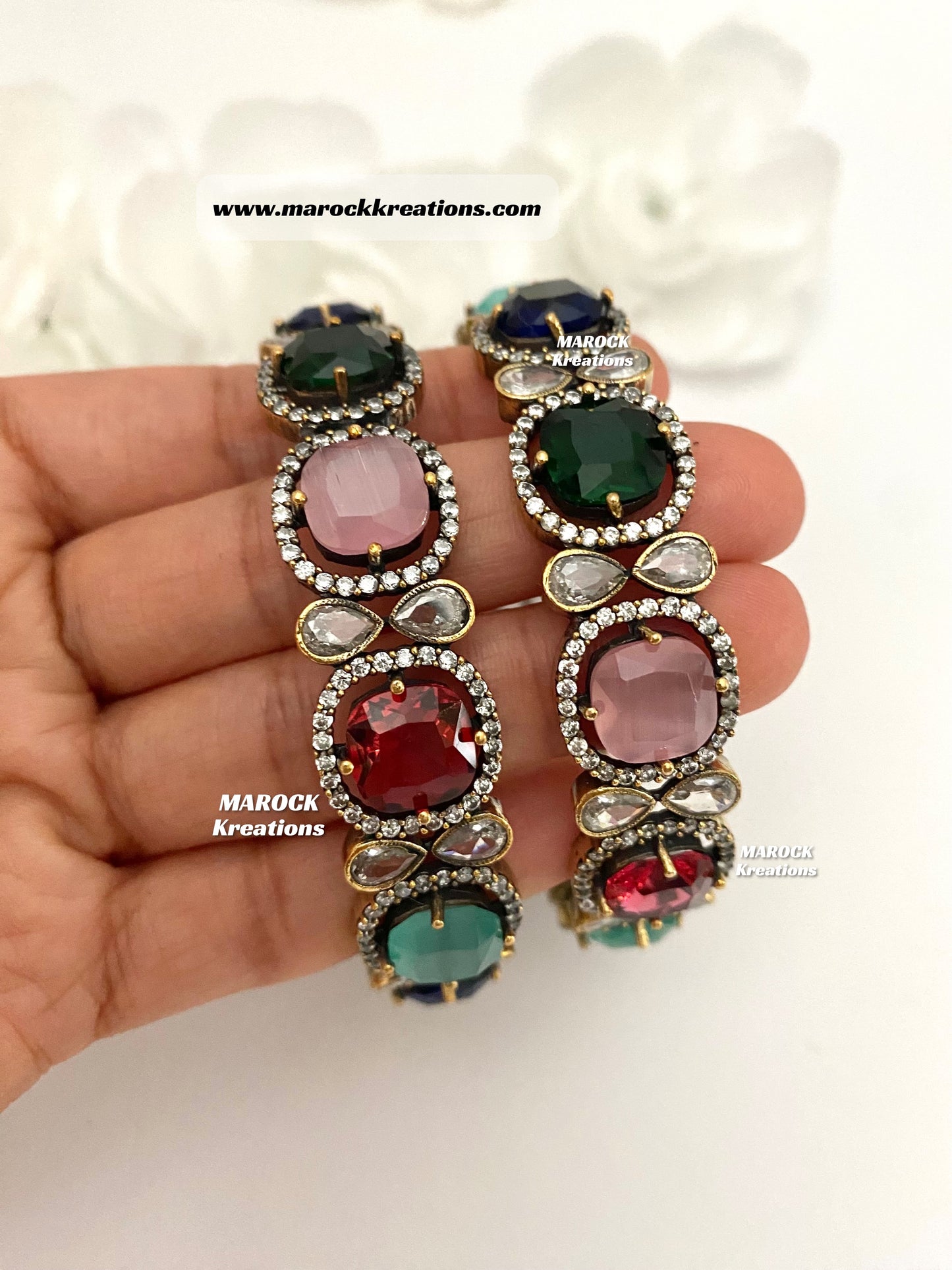 Victorian American Diamond Multi color Kade