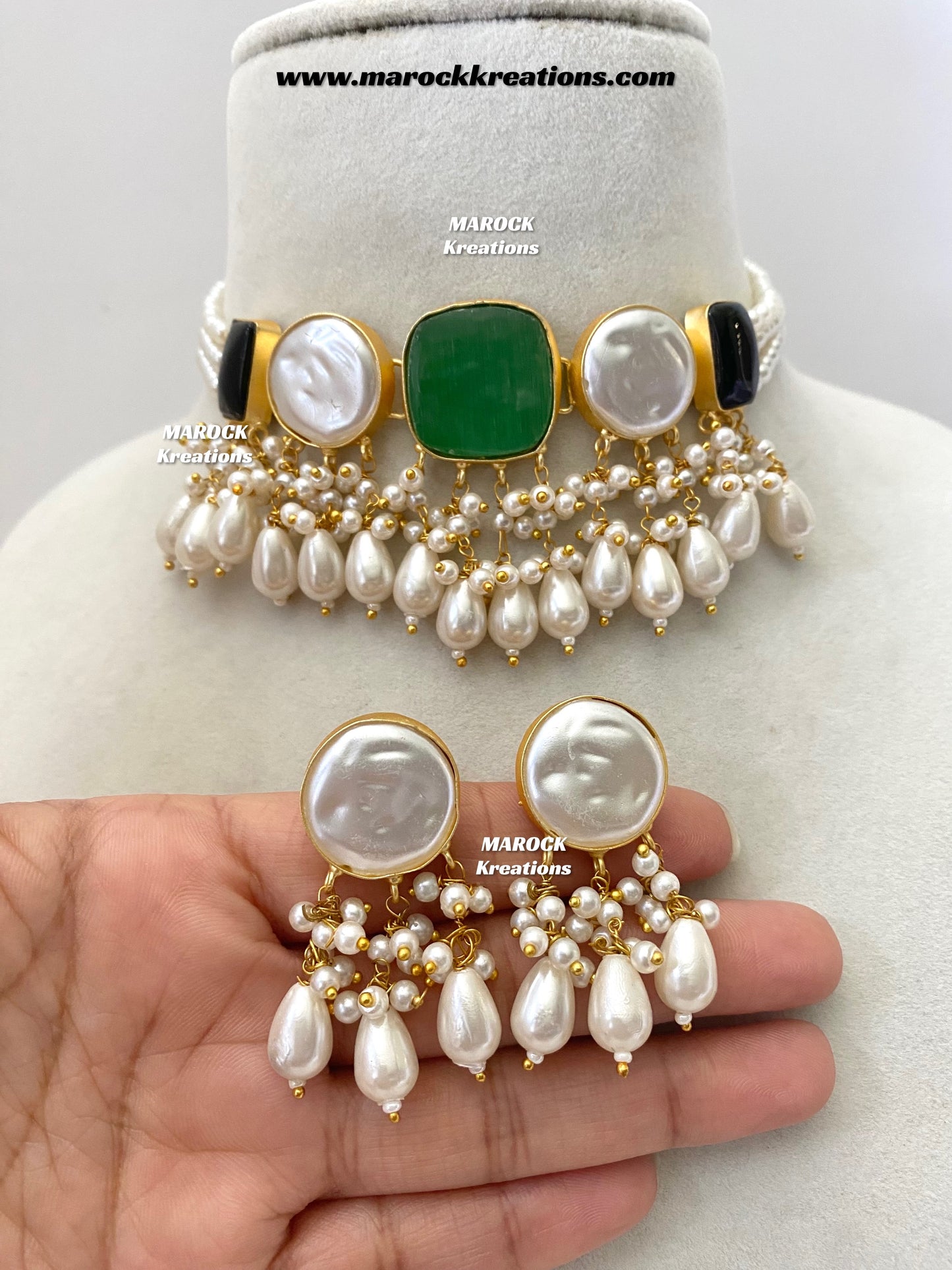 Adviti Mother of pearls Statement choker set