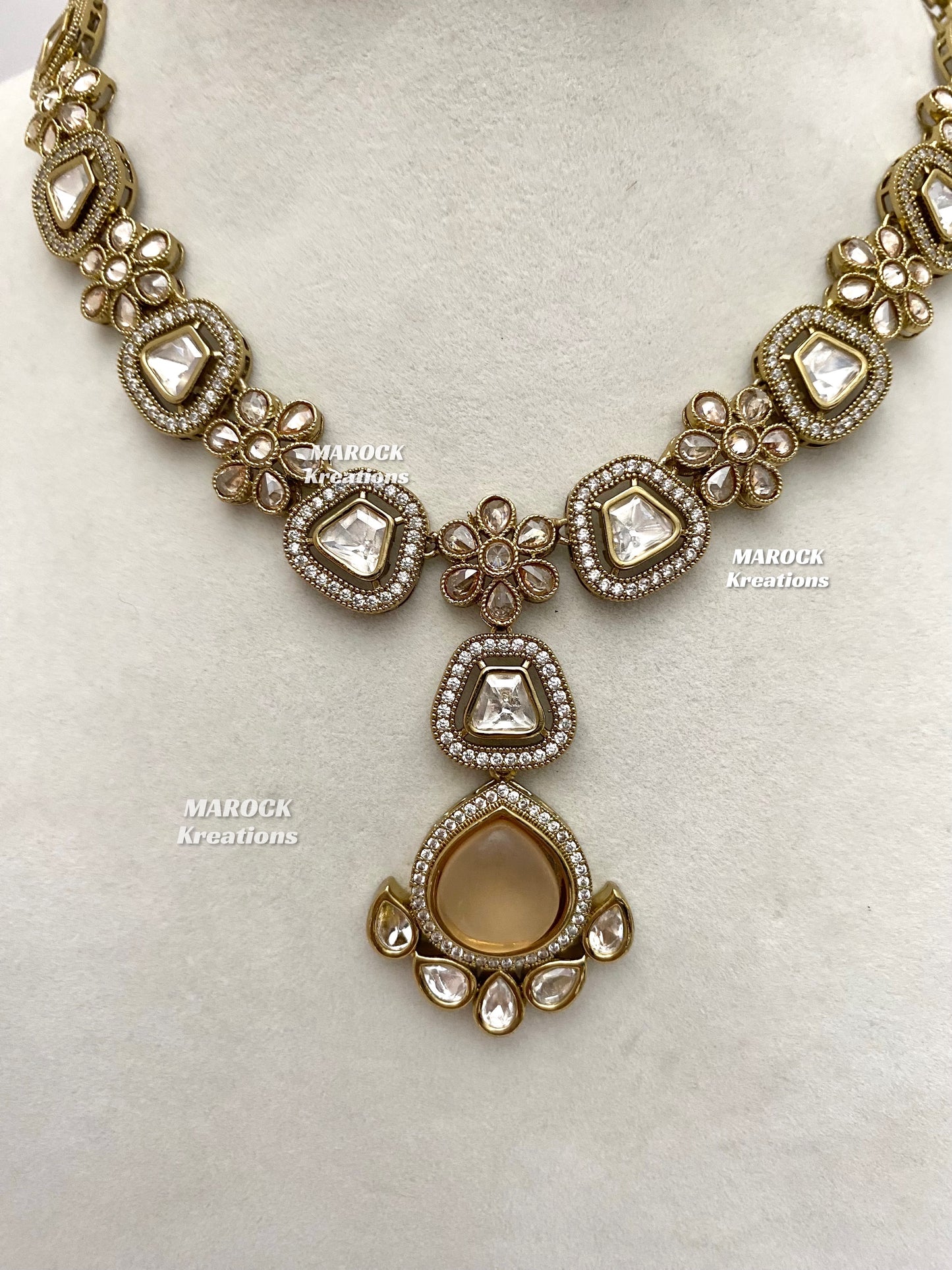 Amara Premium Quality Moissanite Kundan Necklace set