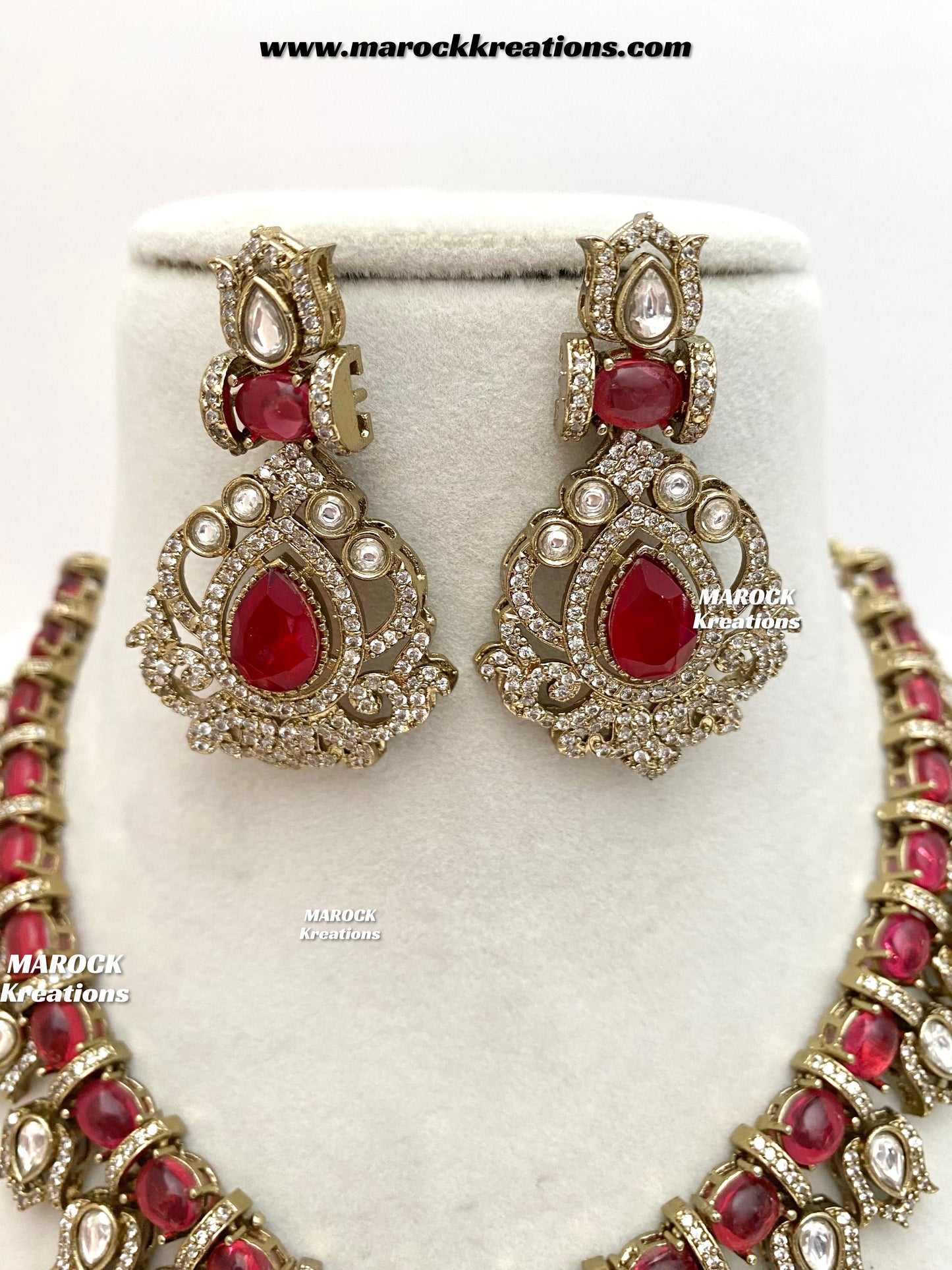 Faryal Premium Quality Moissanite Kundan Statement necklace set