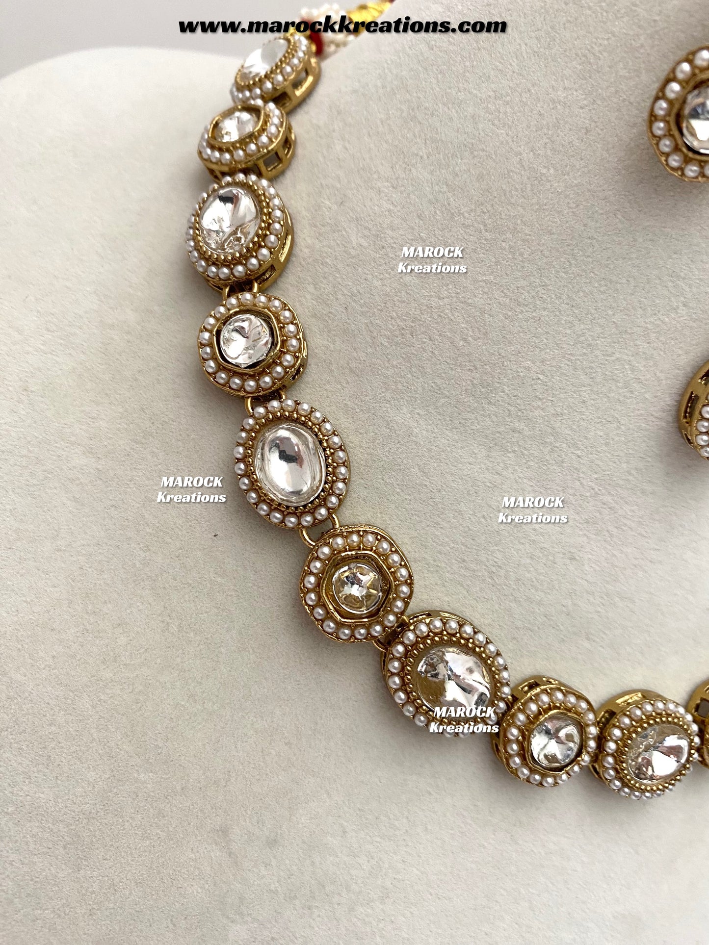 Aditi Premium Quality Kundan Single line necklace set