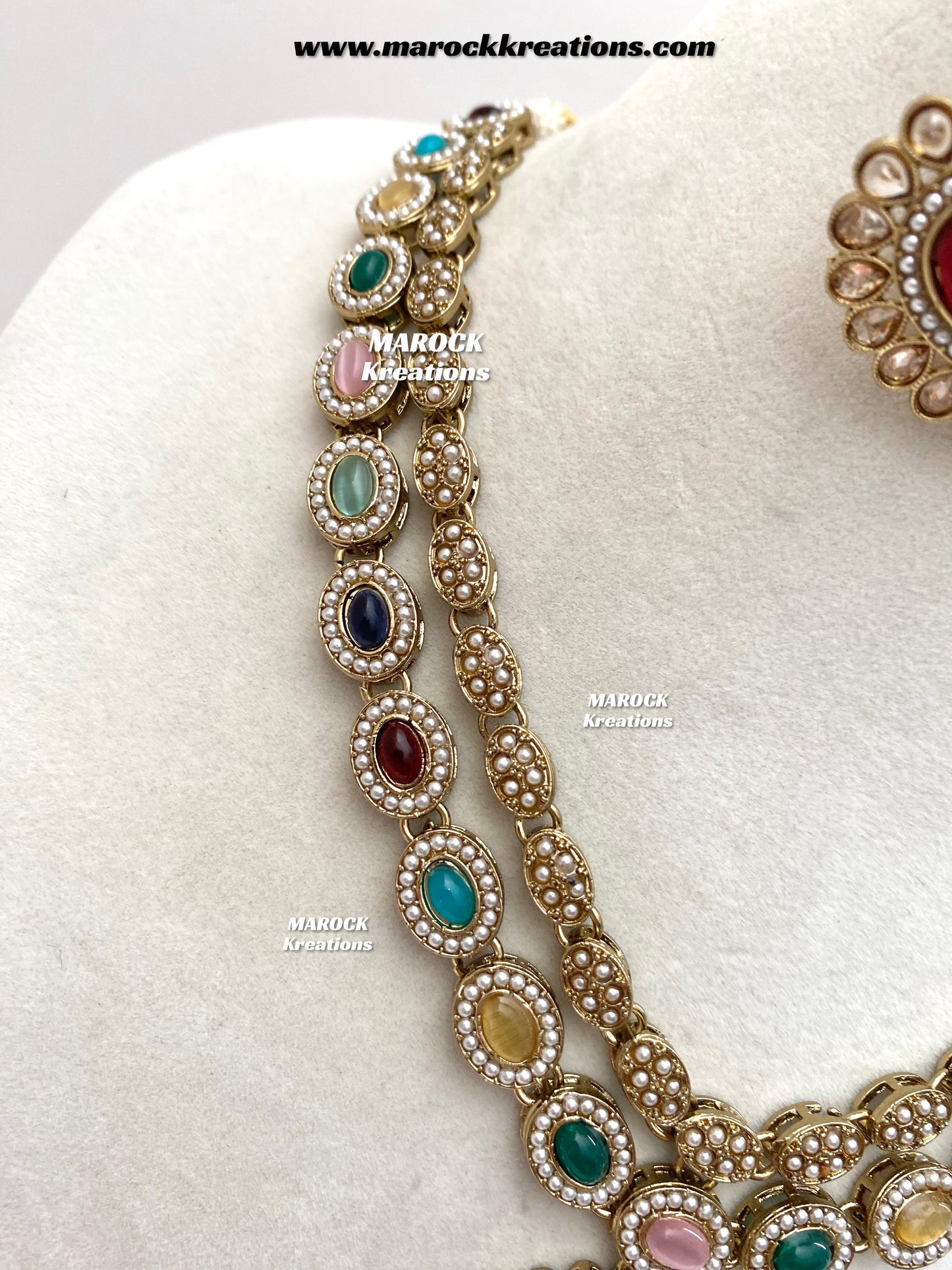 Nadira Kundan Polki double layer Necklace set